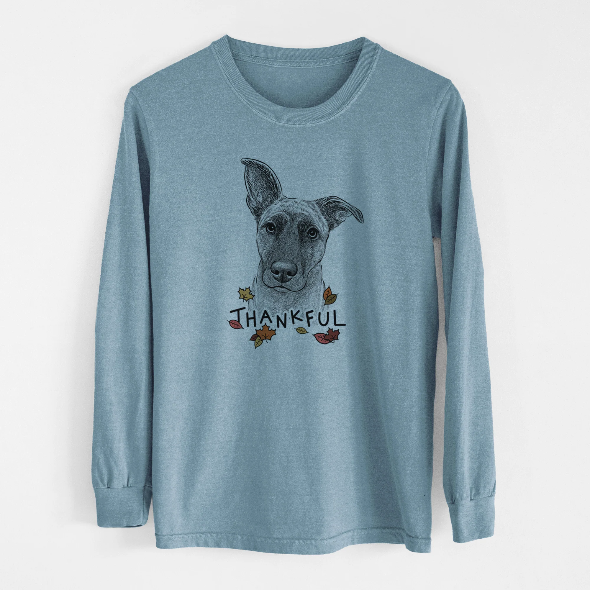 Thankful Zoey the Mixed Breed - Men's Heavyweight 100% Cotton Long Sleeve - Image 8