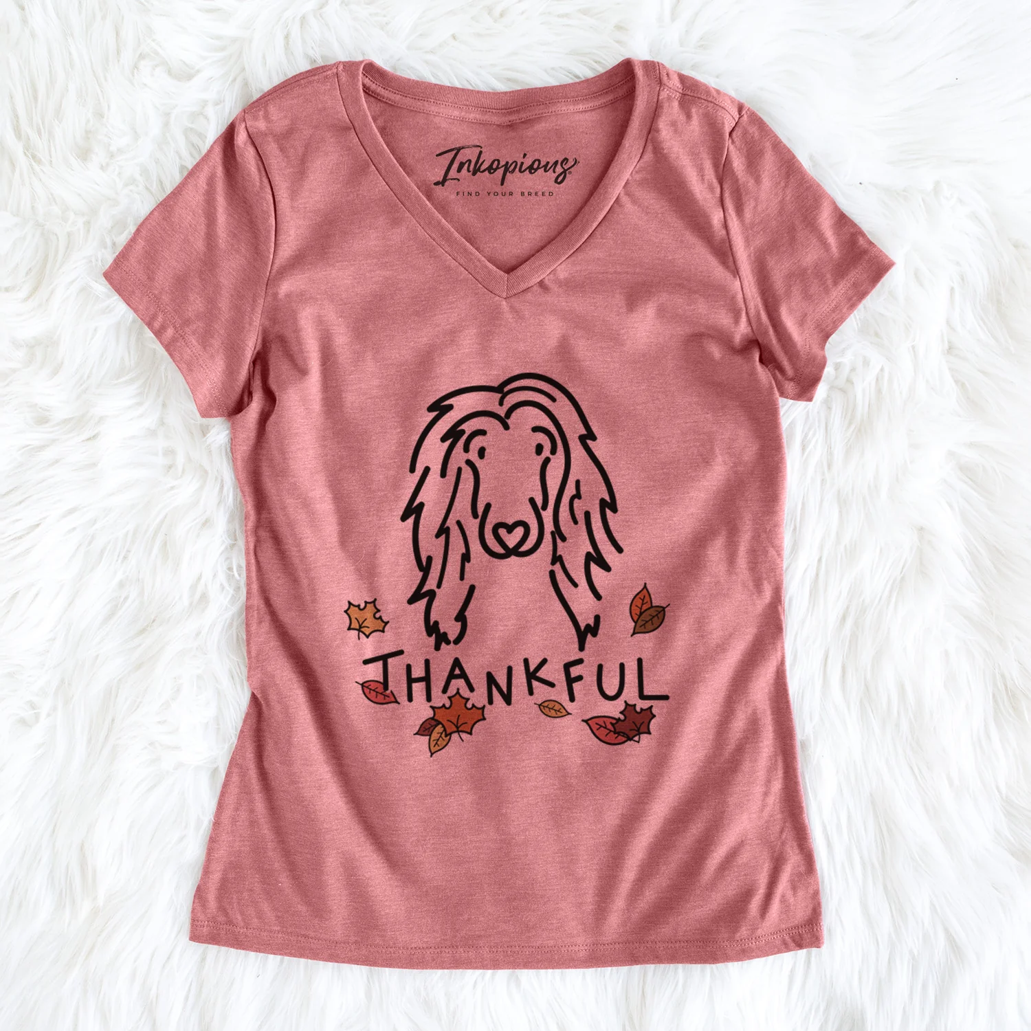 Thankful Afghan Hound - Asher - Women's Perfect V-neck Shirt - Image 3