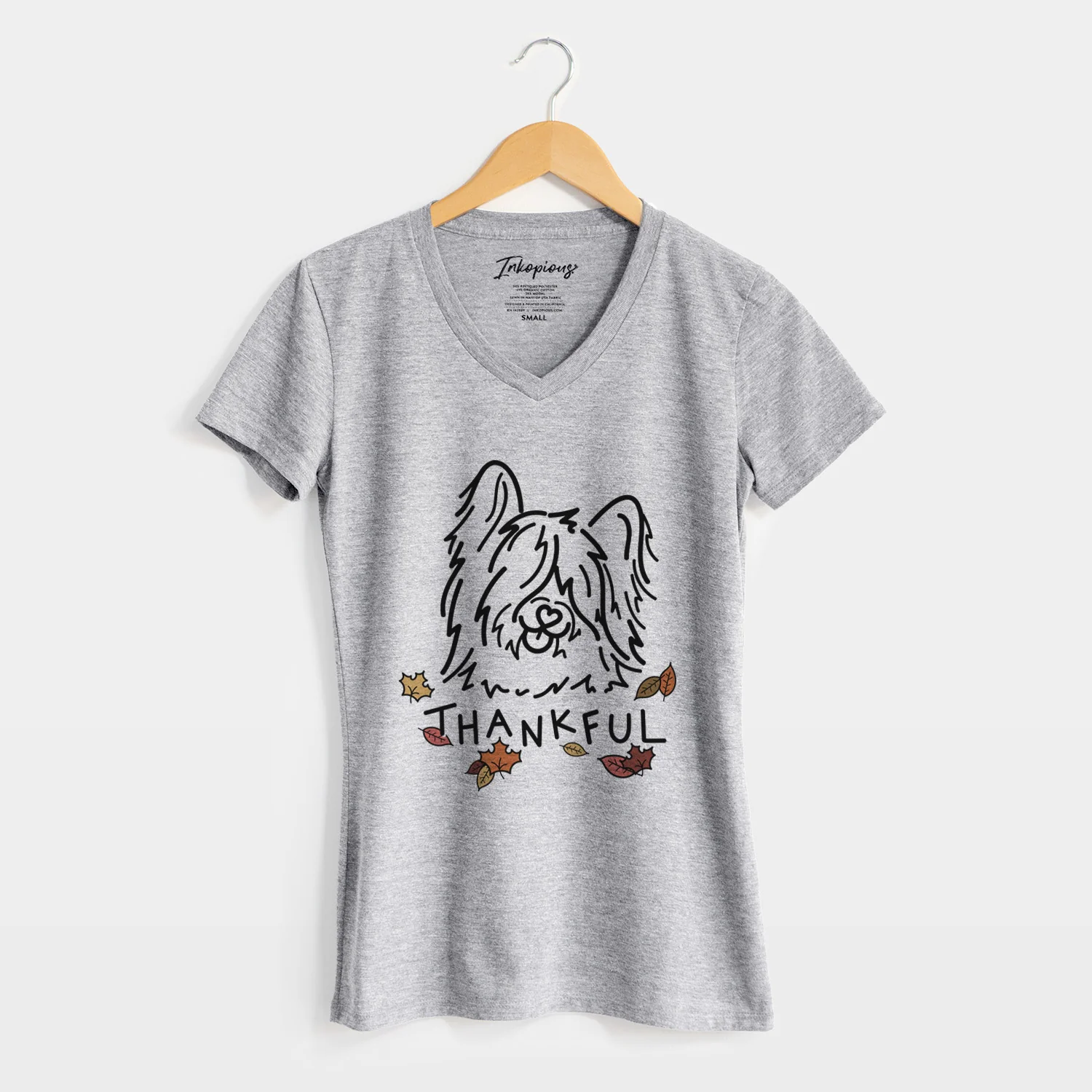Thankful Skye Terrier - Dougal - Women's Perfect V-neck Shirt - Image 4