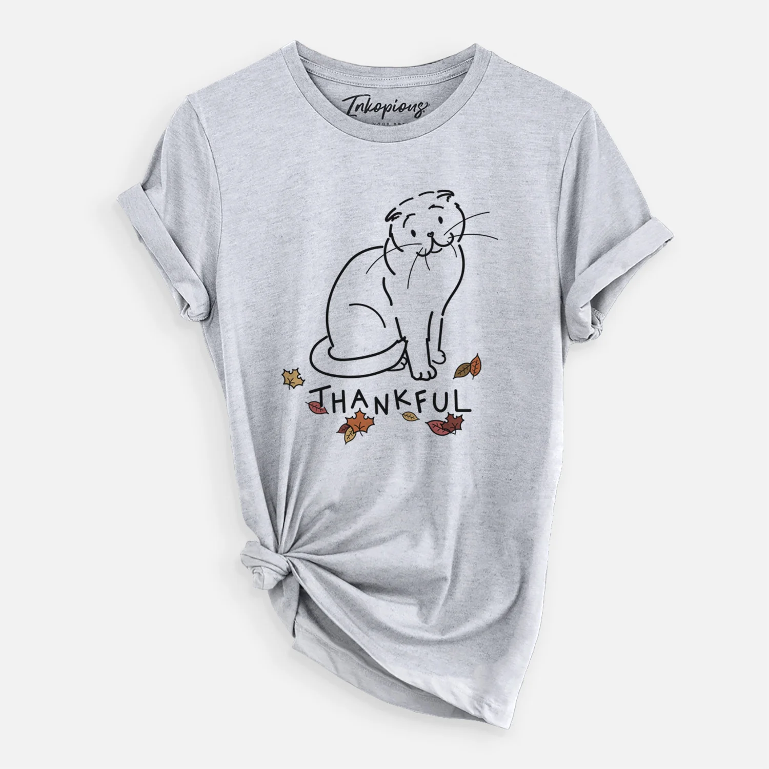 Thankful Scottish Fold Cat - Hank - Unisex Crewneck - Image 2