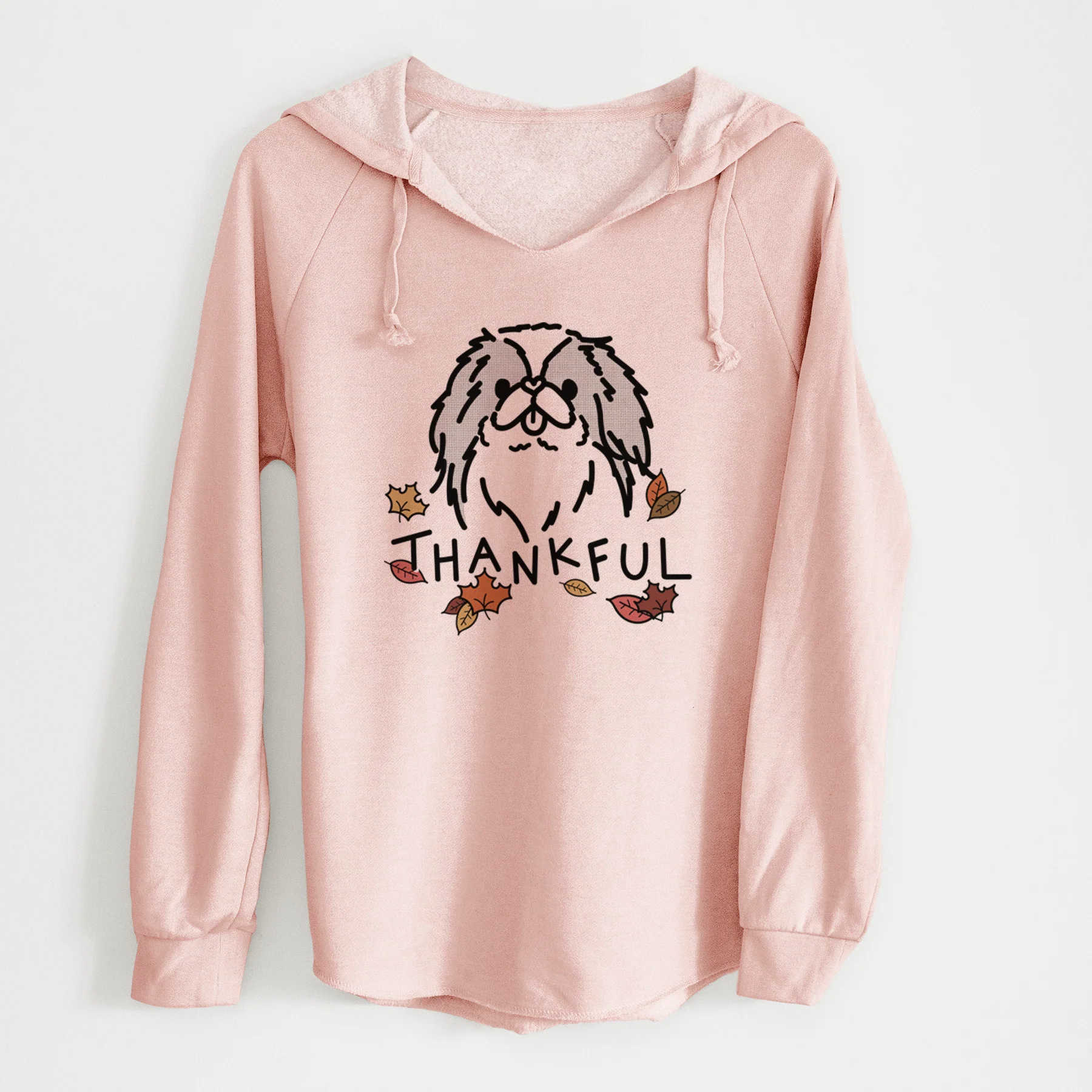 Thankful Japanese Chin - Macha - Cali Wave Hooded Sweatshirt - Image 4