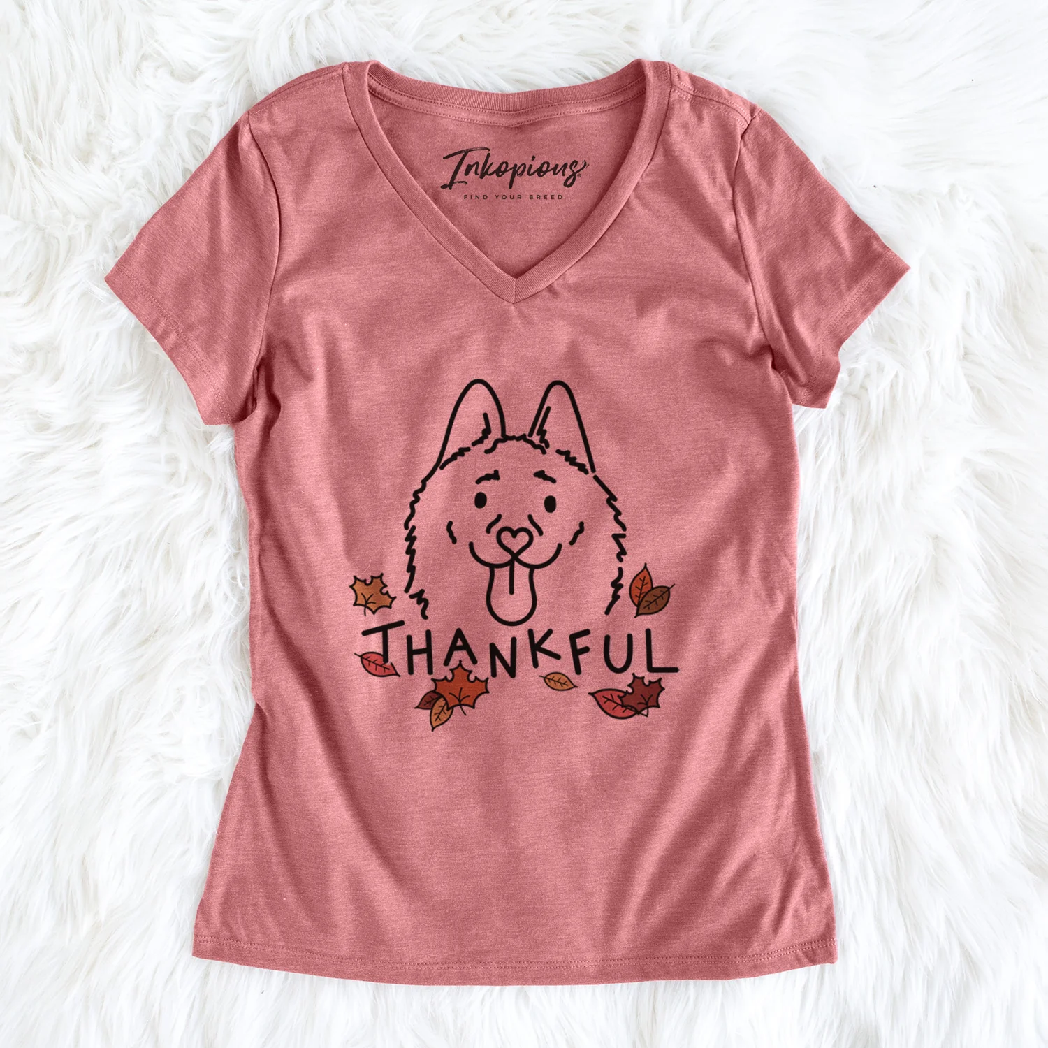 Thankful Schipperke - Meeko - Women's Perfect V-neck Shirt - Image 3