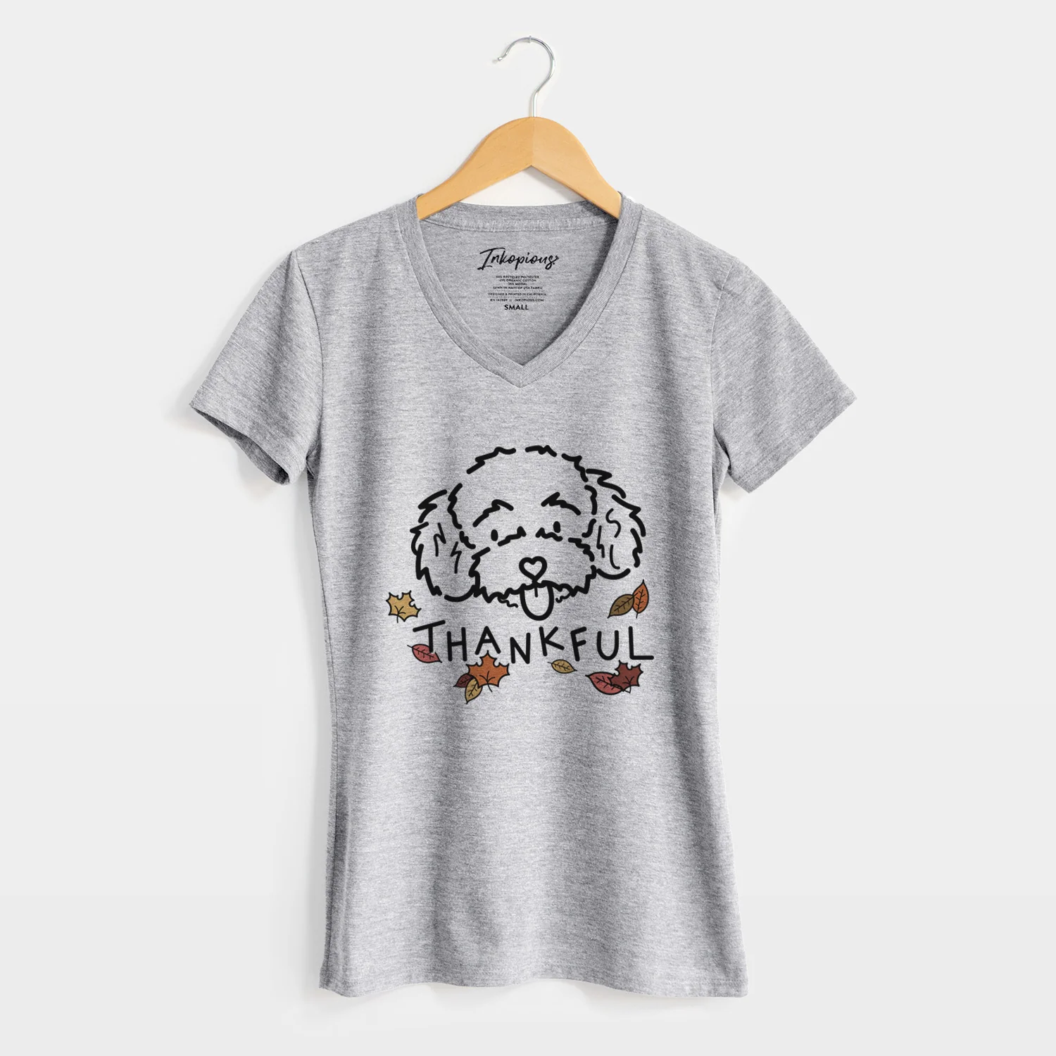 Thankful Toy Poodle - Ricci - Women's Perfect V-neck Shirt - Image 4