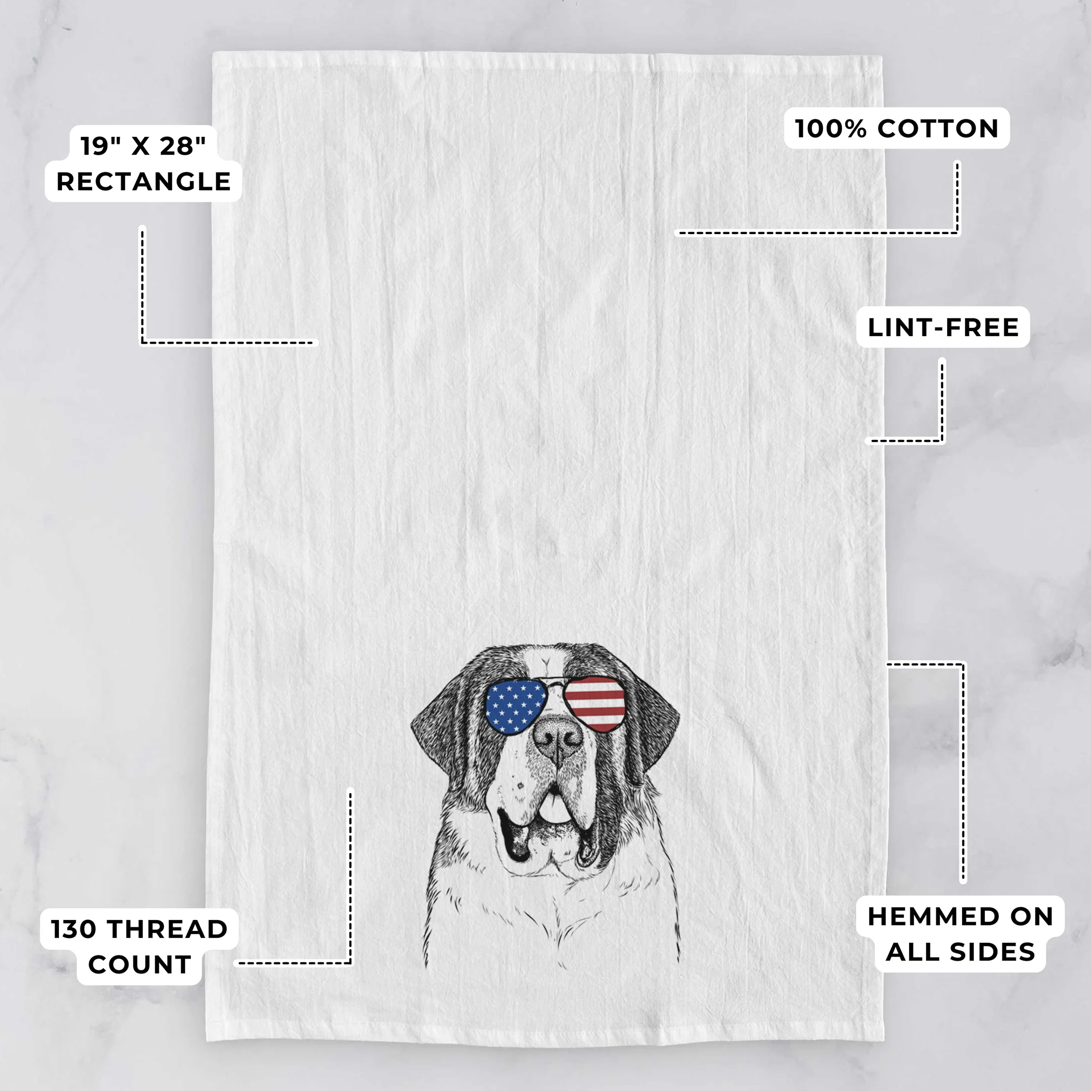 Thor the Saint Bernard Tea Towel - Image 3