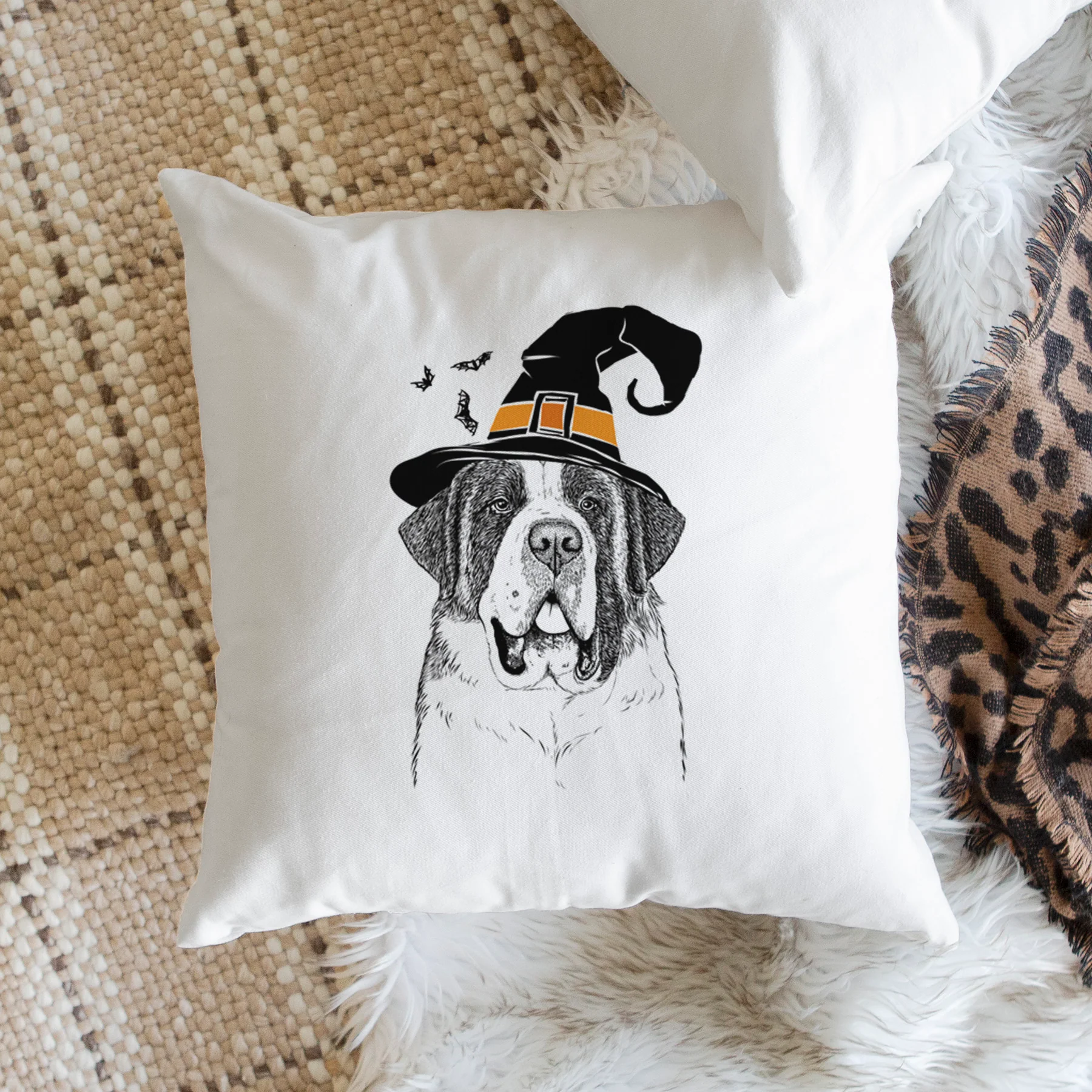 Thor the Saint Bernard - Throw Pillow Cover - Image 2