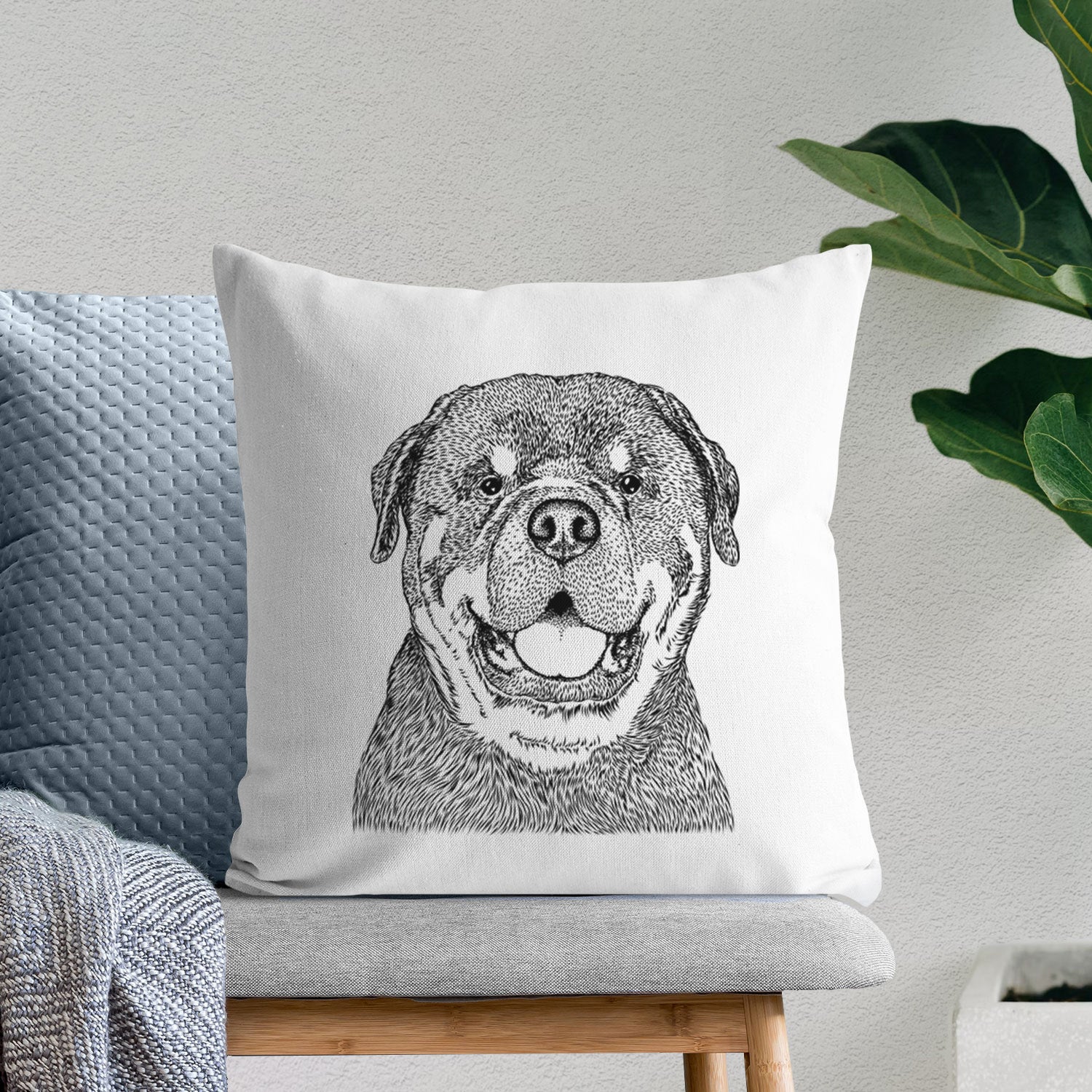 Titan the Rottweiler - Throw Pillow Cover - Image 6