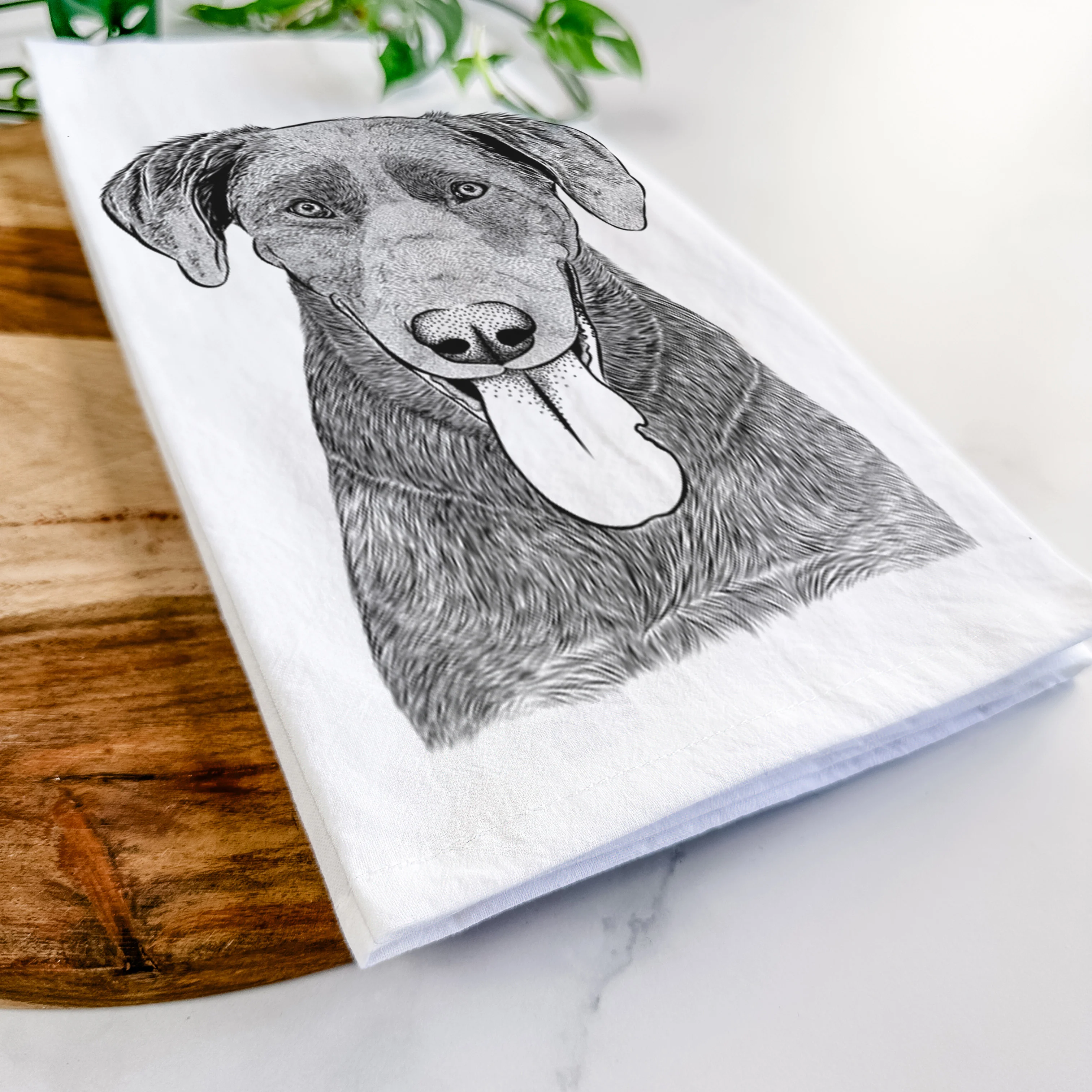 Tobes the Chocolate Lab Tea Towel - Image 5