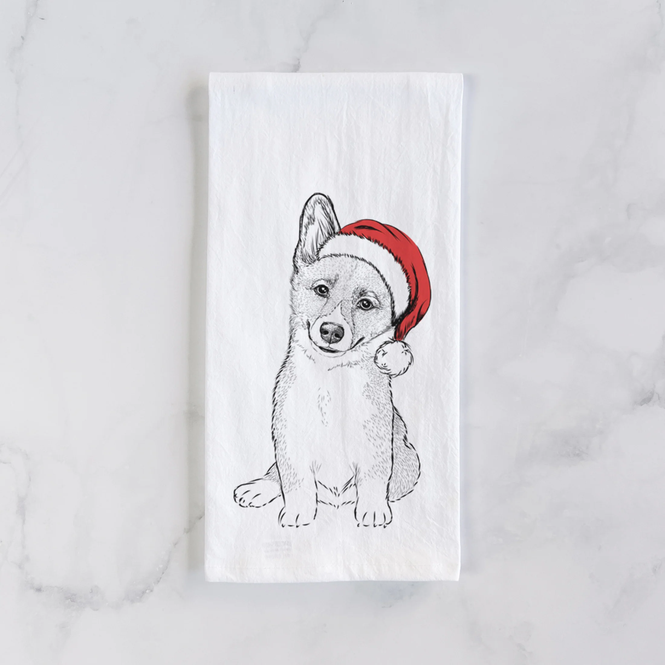 Toby the Corgi Puppy Tea Towel - Image 2
