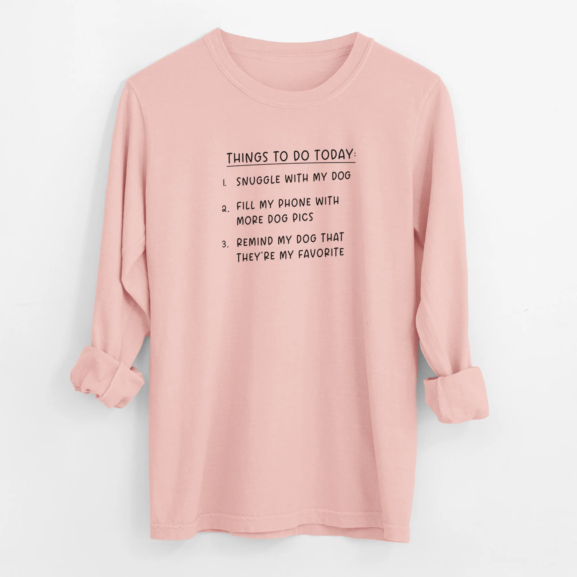 Things to Do Today - Snuggle with Dog - Men's Heavyweight 100% Cotton Long Sleeve - Image 12