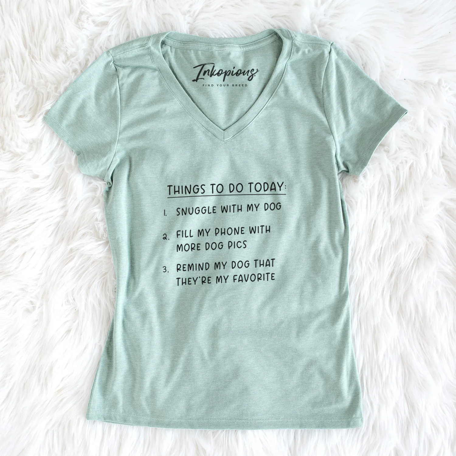 Things to Do Today - Snuggle with Dog - Women's Perfect V-neck Shirt - Image 2