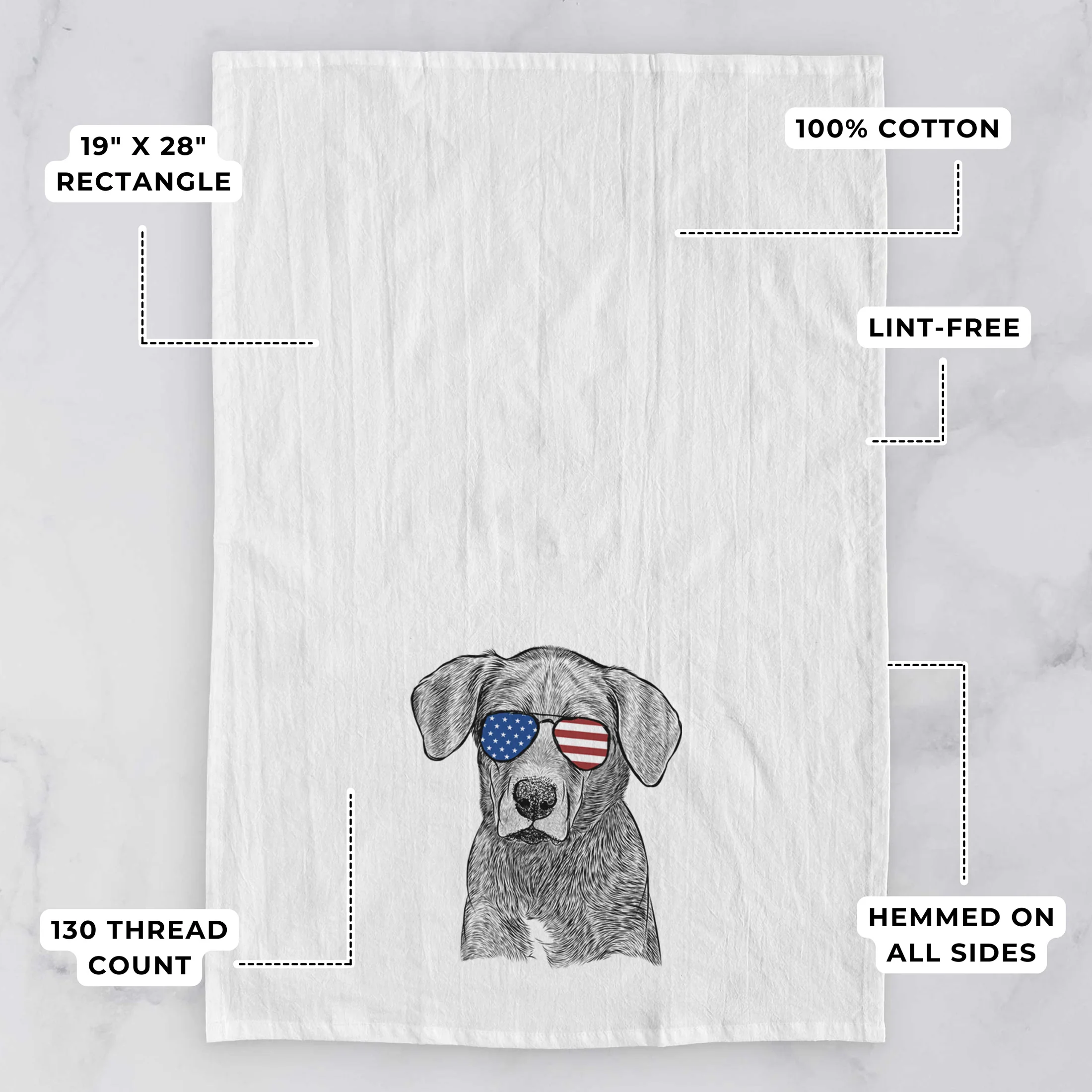 Tom the Lab Dane Mix Tea Towel - Image 3