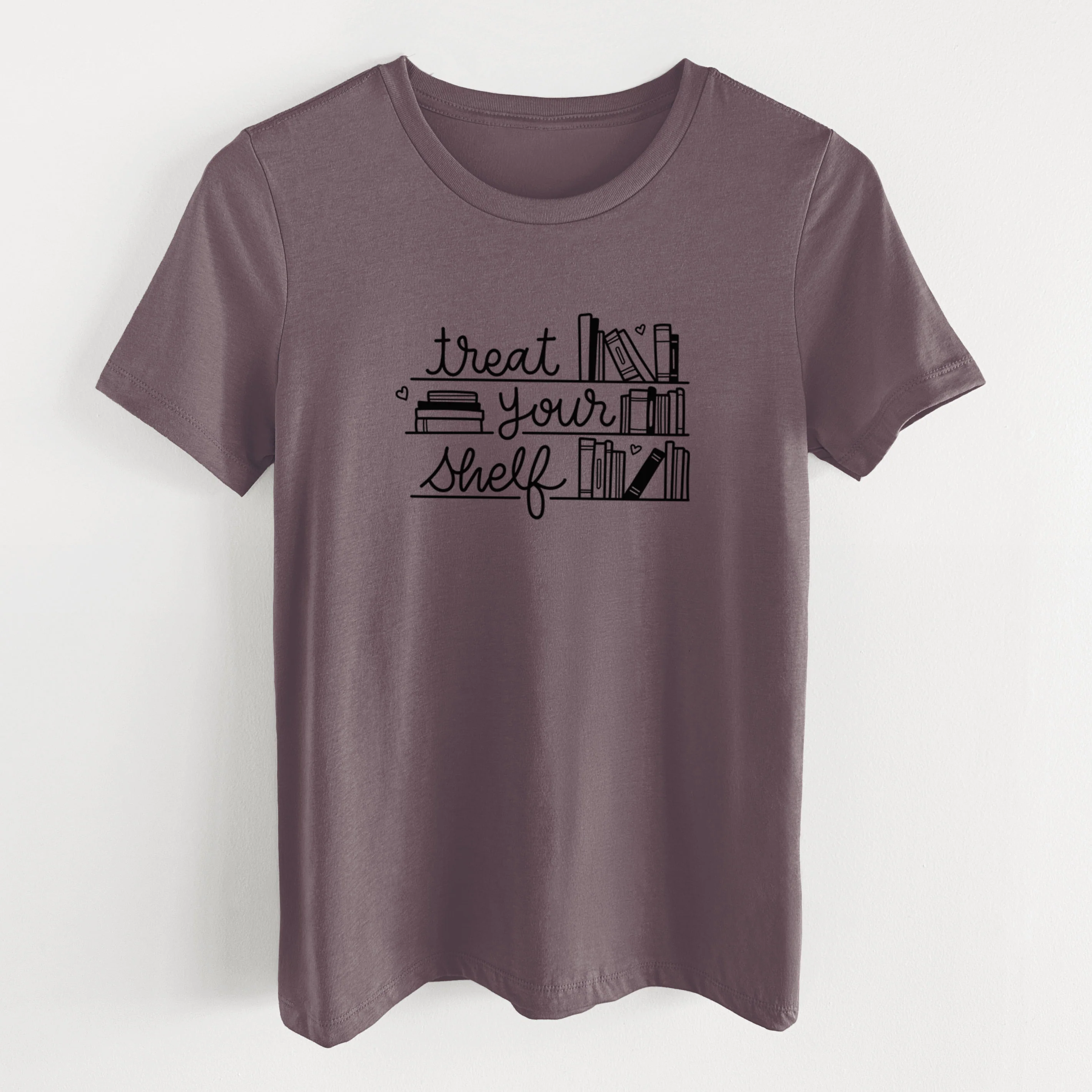Treat Your Shelf - Book Pun - Women's Lightweight Relaxed Fit 100% Cotton Crewneck - Image 7