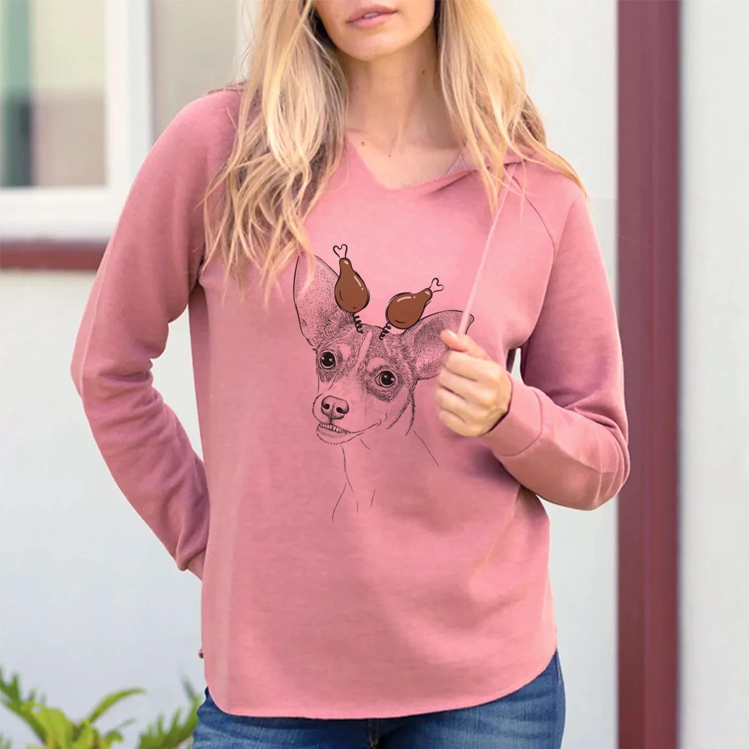 Thanksgiving Kailani the Chihuahua Mix - Cali Wave Hooded Sweatshirt - Image 2