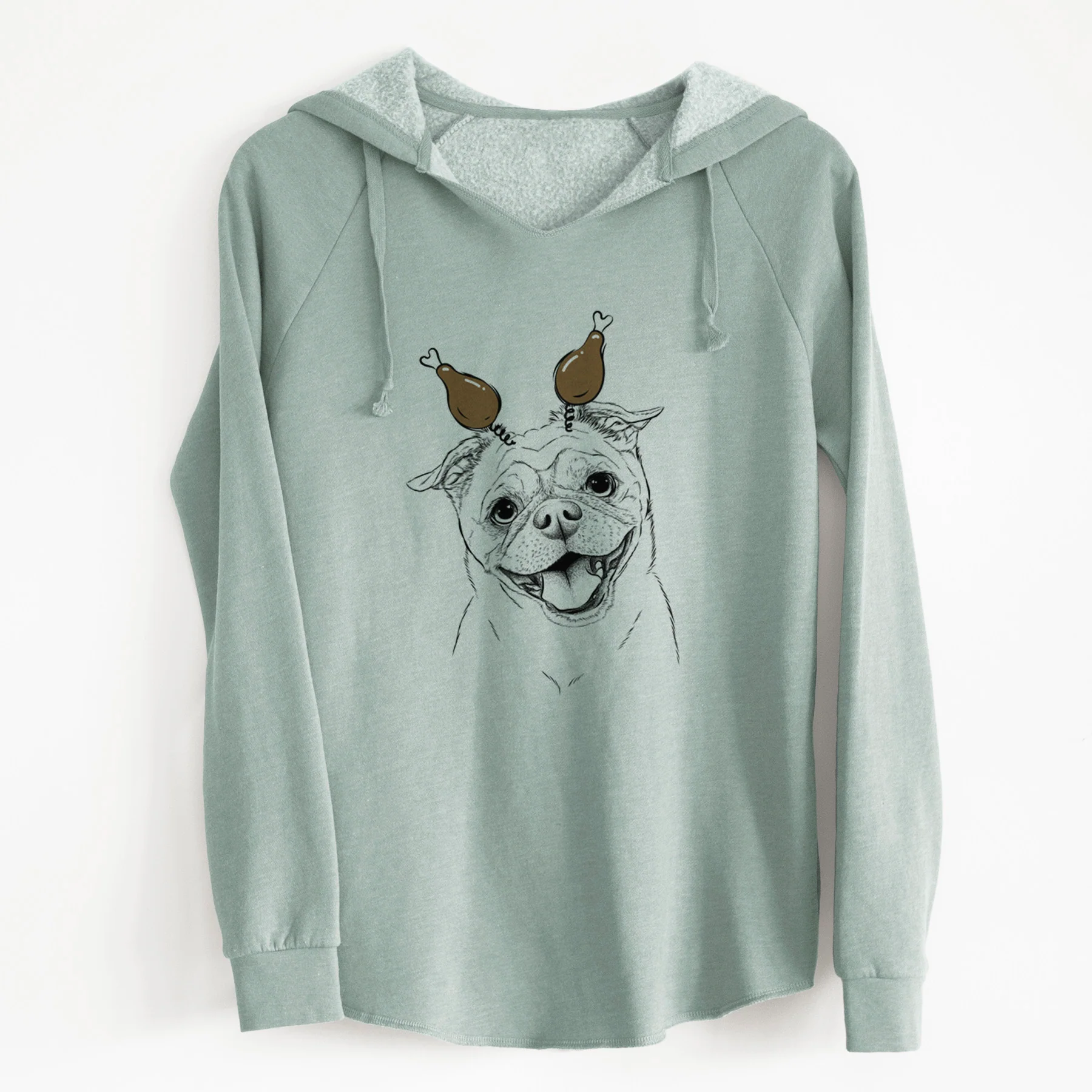 Thanksgiving Riley the Chug - Cali Wave Hooded Sweatshirt - Image 7