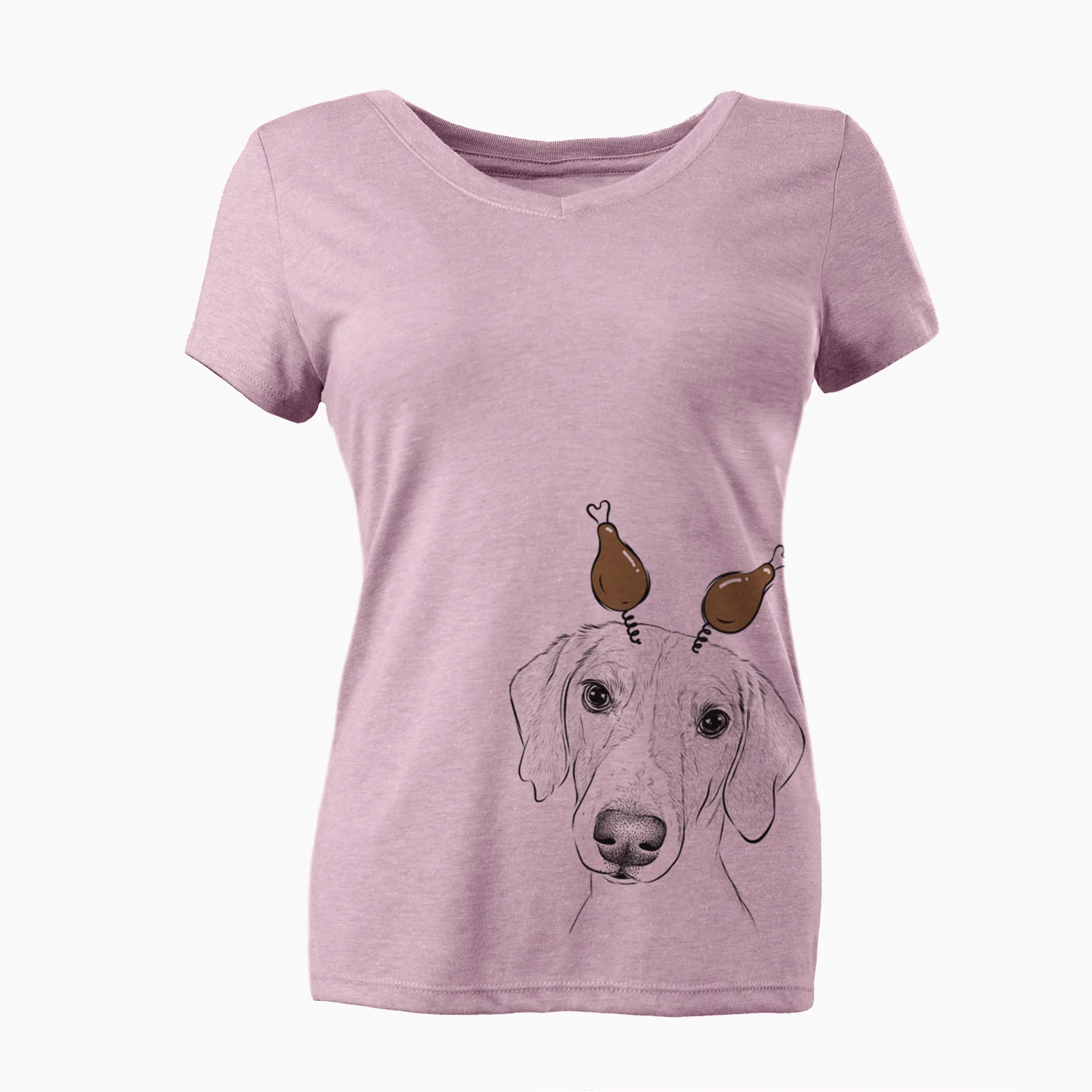 Thanksgiving Stanley the Foxhound - Women's Perfect V-neck Shirt - Image 2