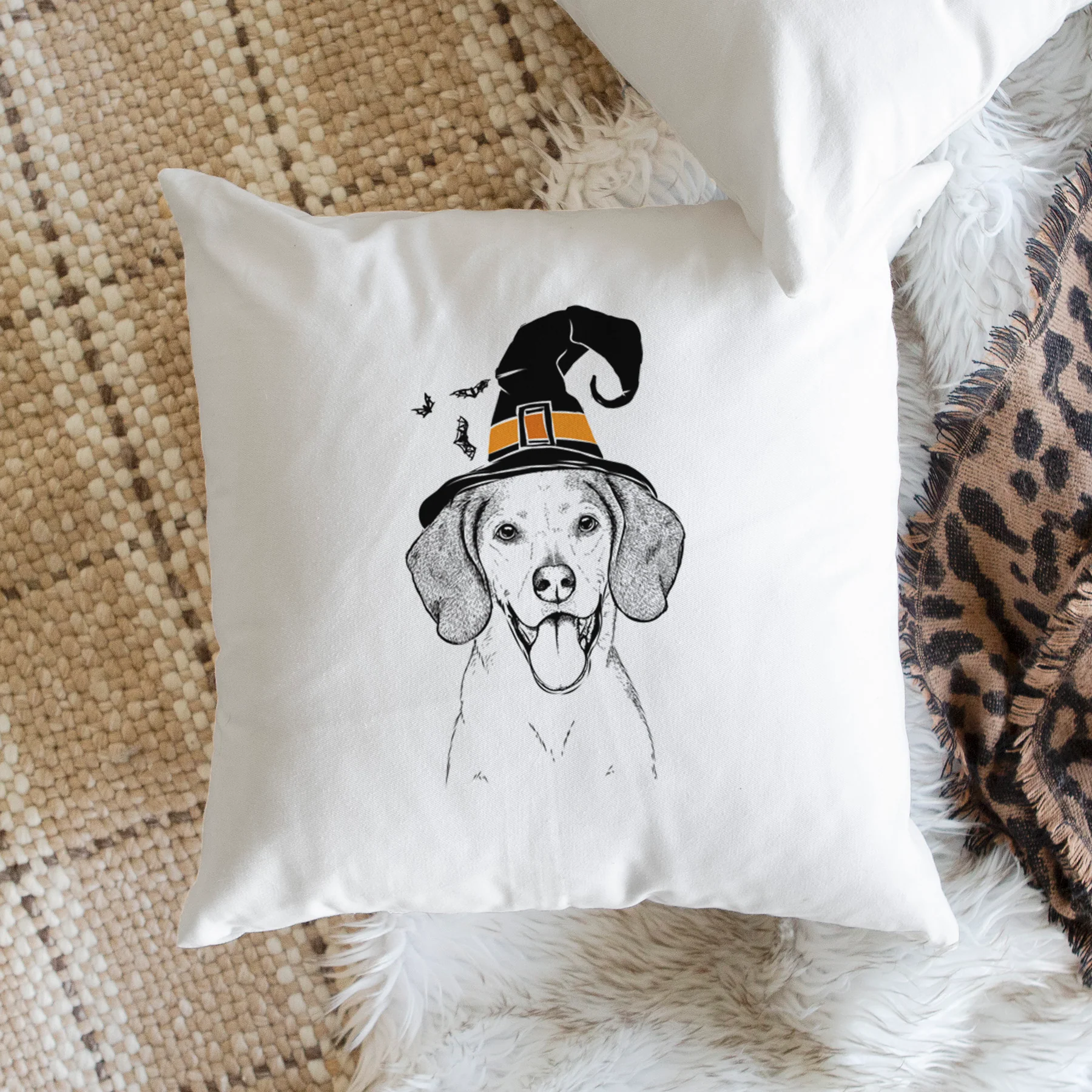 Trooper the Hound Mix - Throw Pillow Cover - Image 2