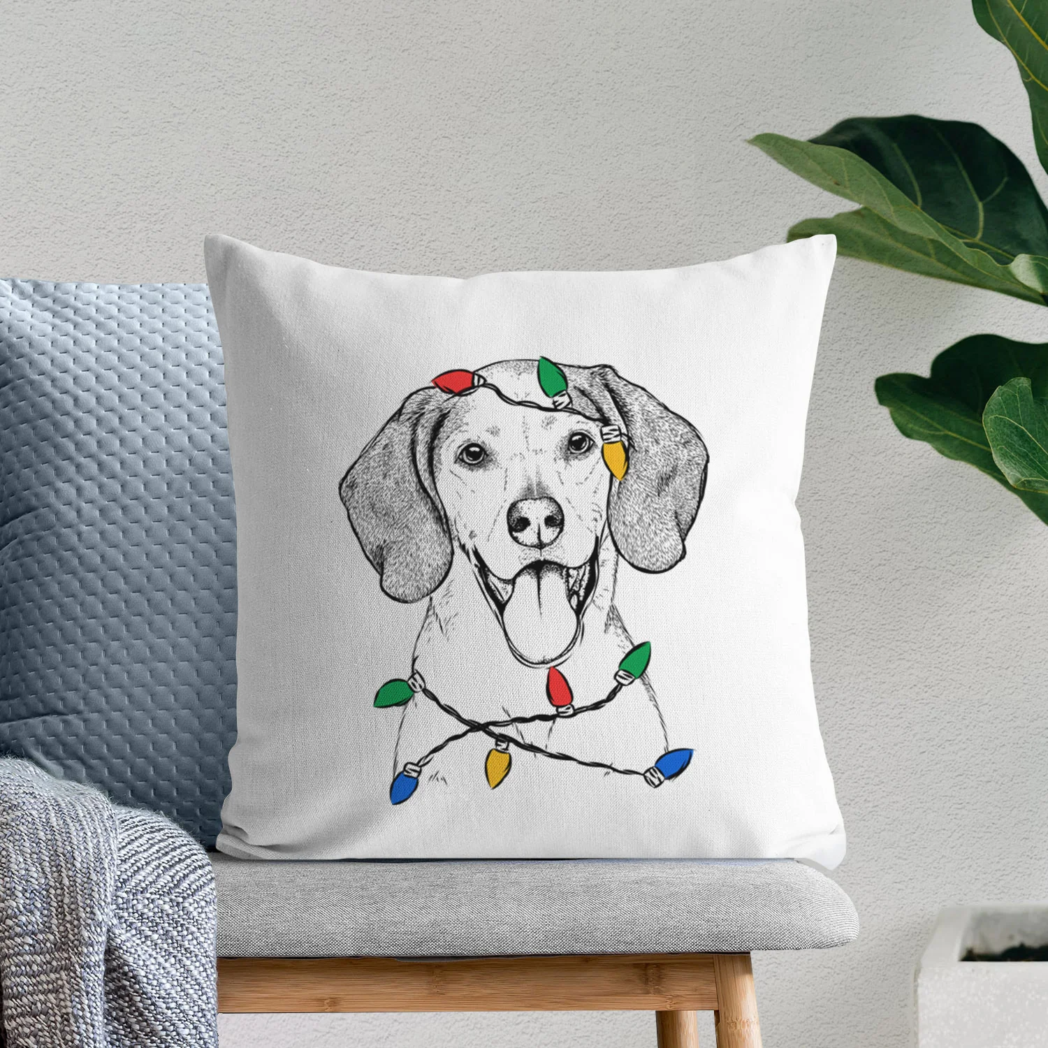 Trooper the Hound Mix - Throw Pillow Cover - Image 9