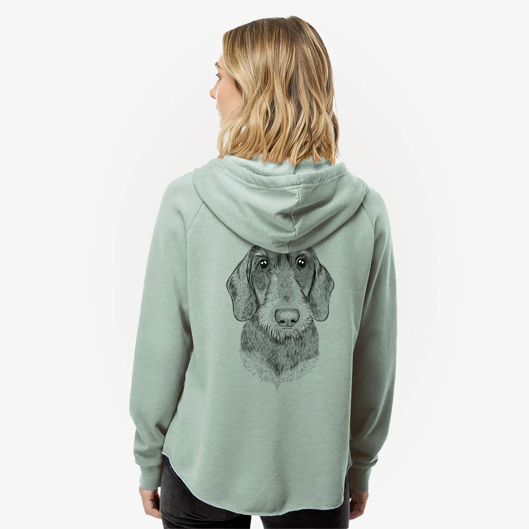 Truman the Wirehaired Dachshund - Women's Cali Wave Zip-Up Sweatshirt - Image 2