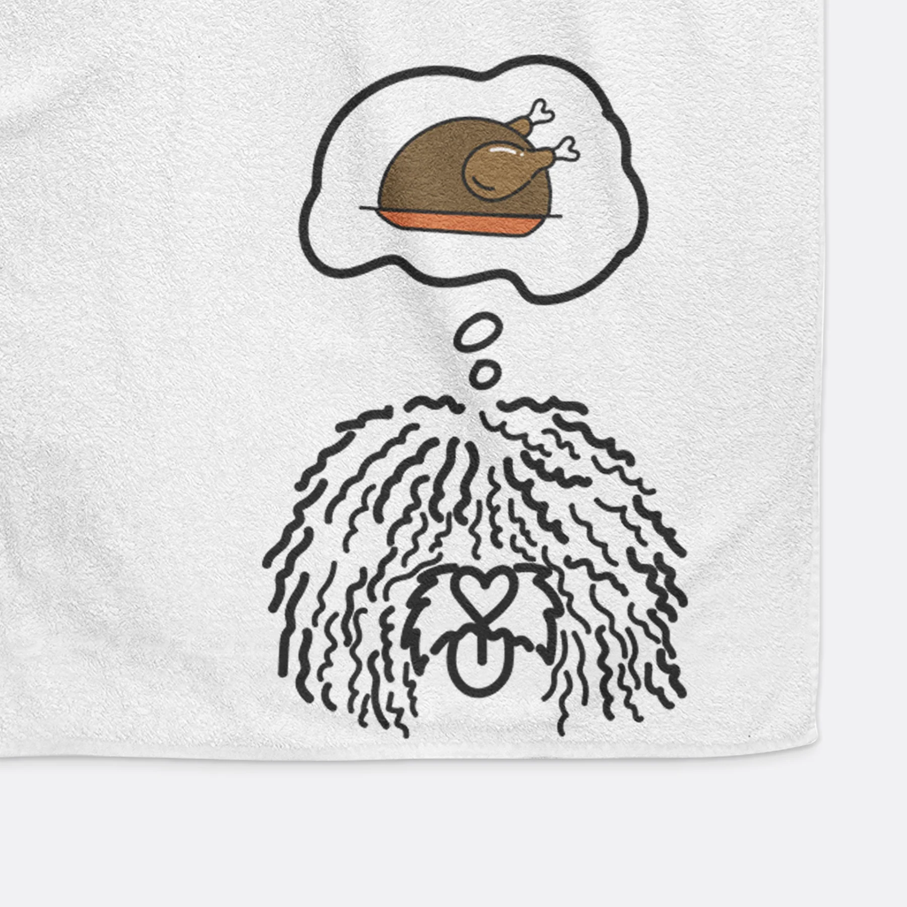 Turkey Thoughts Spanish Water Dog - Alba - Decorative Hand Towel - Image 4