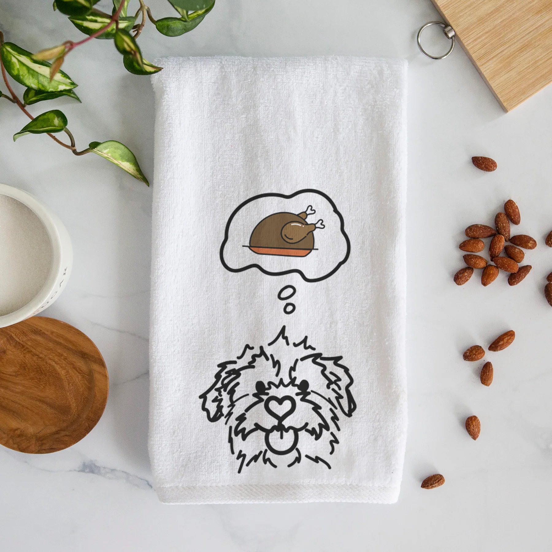 Turkey Thoughts Mixed Breed - Bea - Decorative Hand Towel - Image 3