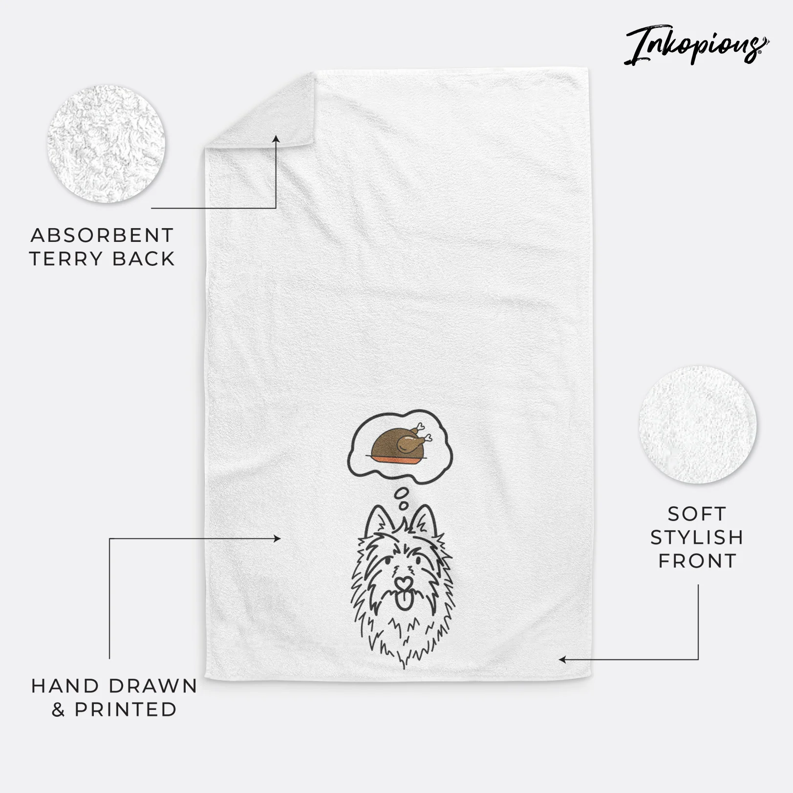 Turkey Thoughts Australian Terrier - Digger - Decorative Hand Towel - Image 5