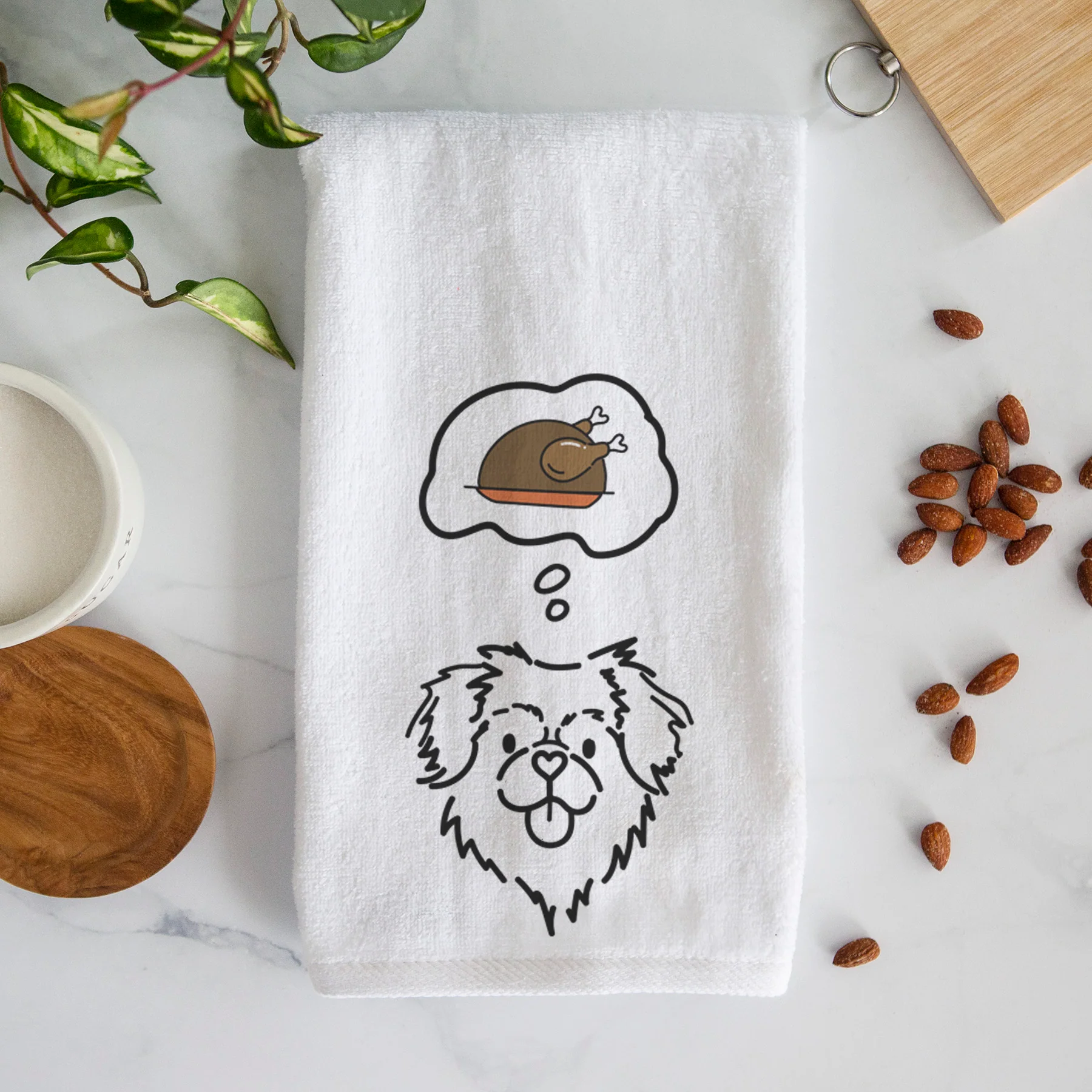 Turkey Thoughts Tibetan Spaniel - Jiji - Decorative Hand Towel - Image 3
