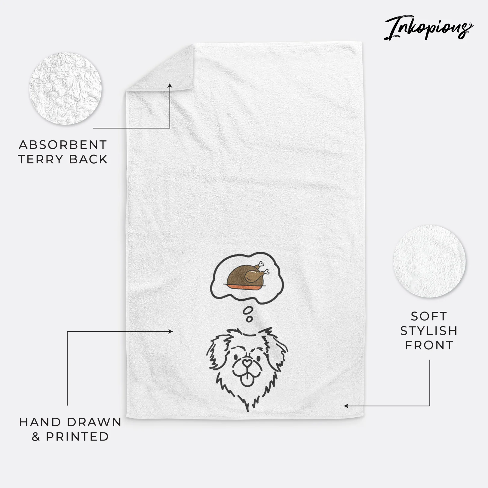 Turkey Thoughts Tibetan Spaniel - Jiji - Decorative Hand Towel - Image 5