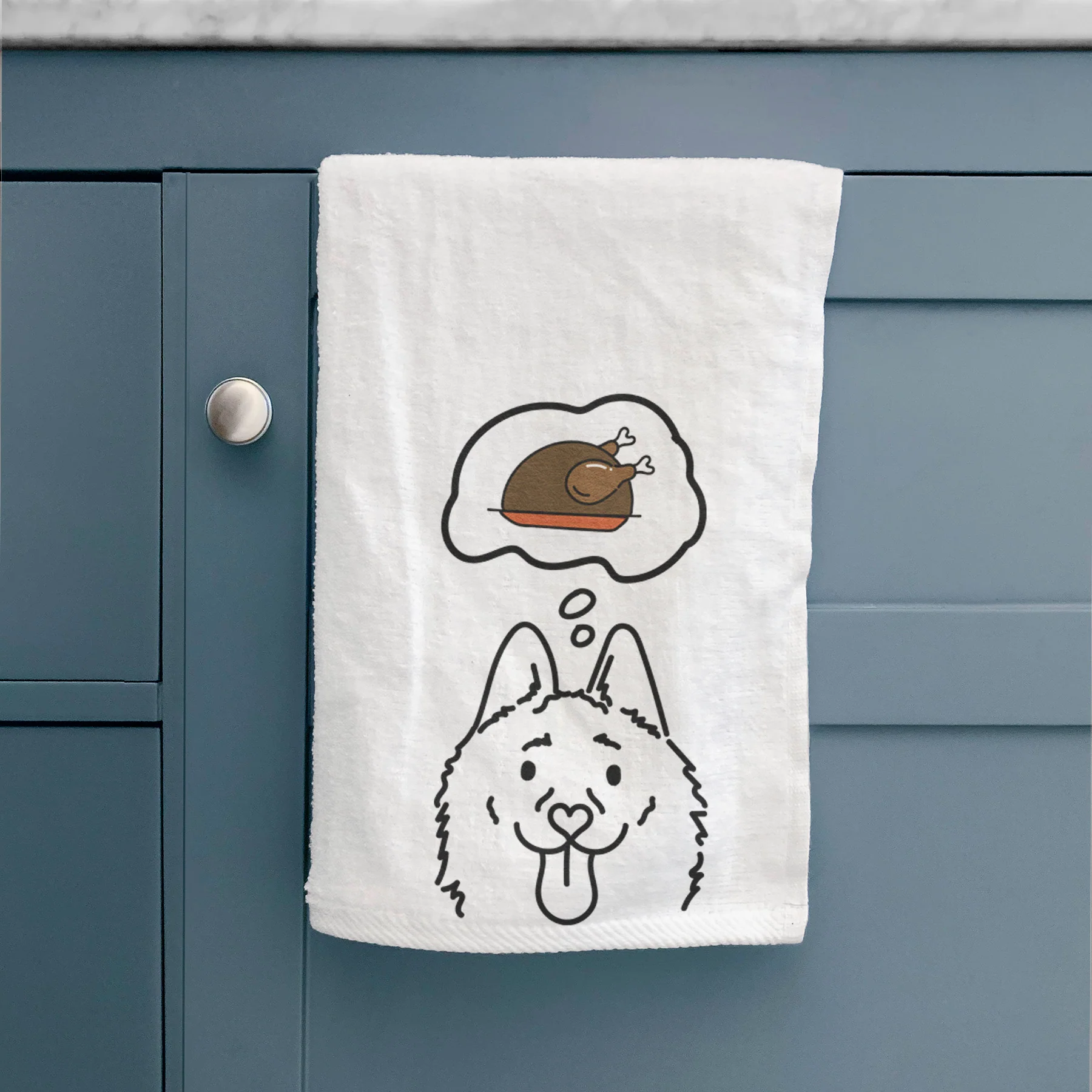 Turkey Thoughts Schipperke - Meeko - Decorative Hand Towel - Image 2