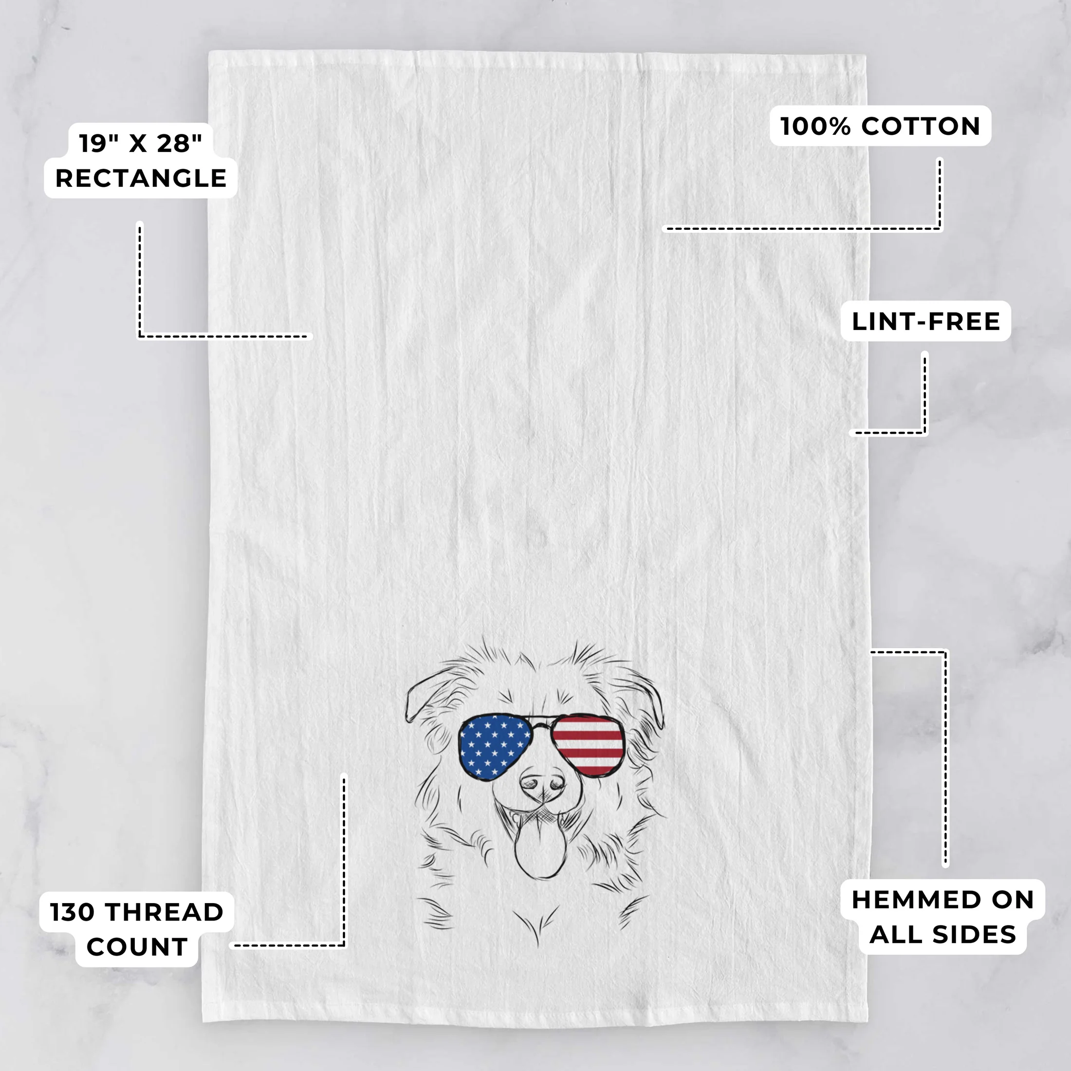 Tucker the Collie Shepherd Tea Towel - Image 3
