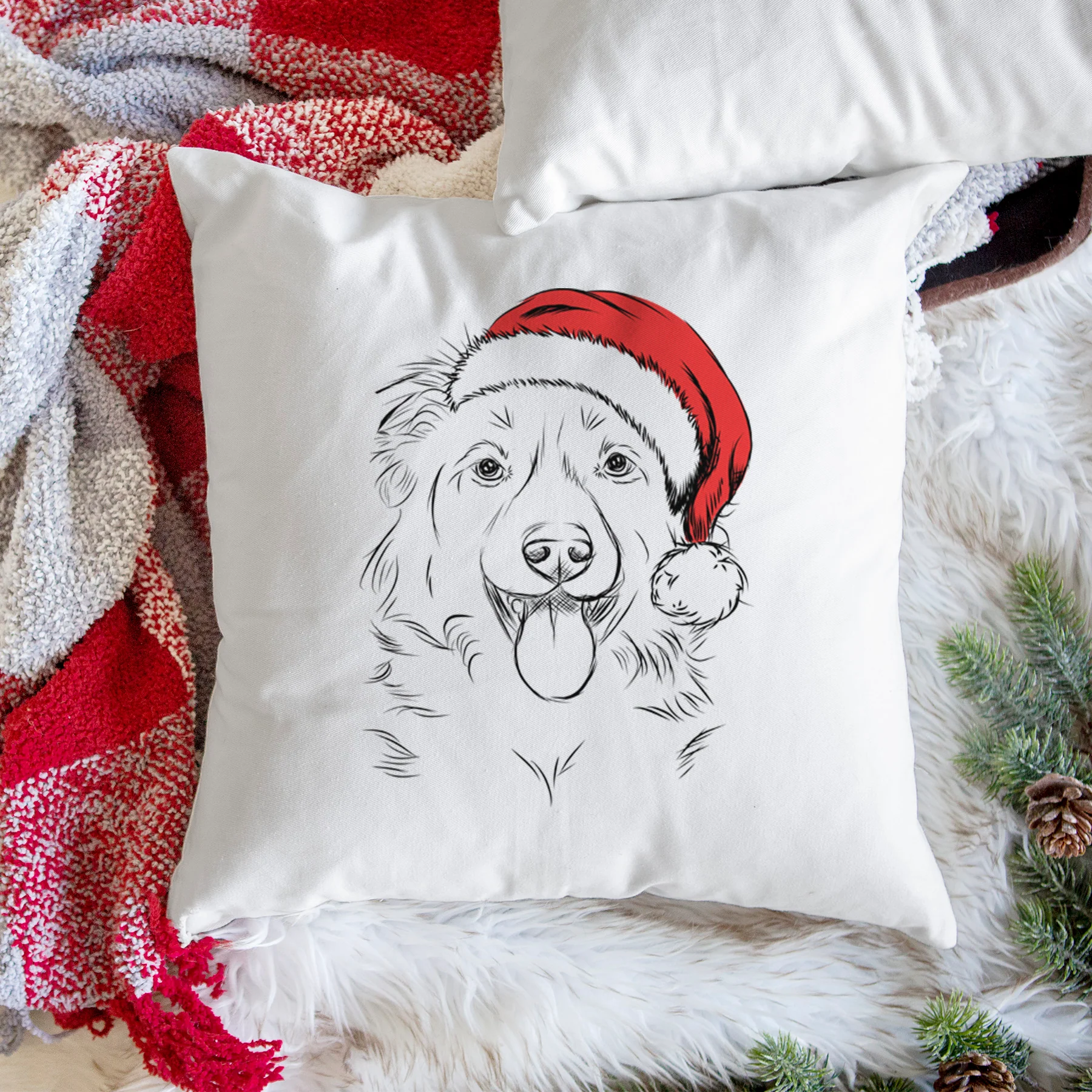 Tucker the Collie Shepherd - Throw Pillow Cover - Image 3