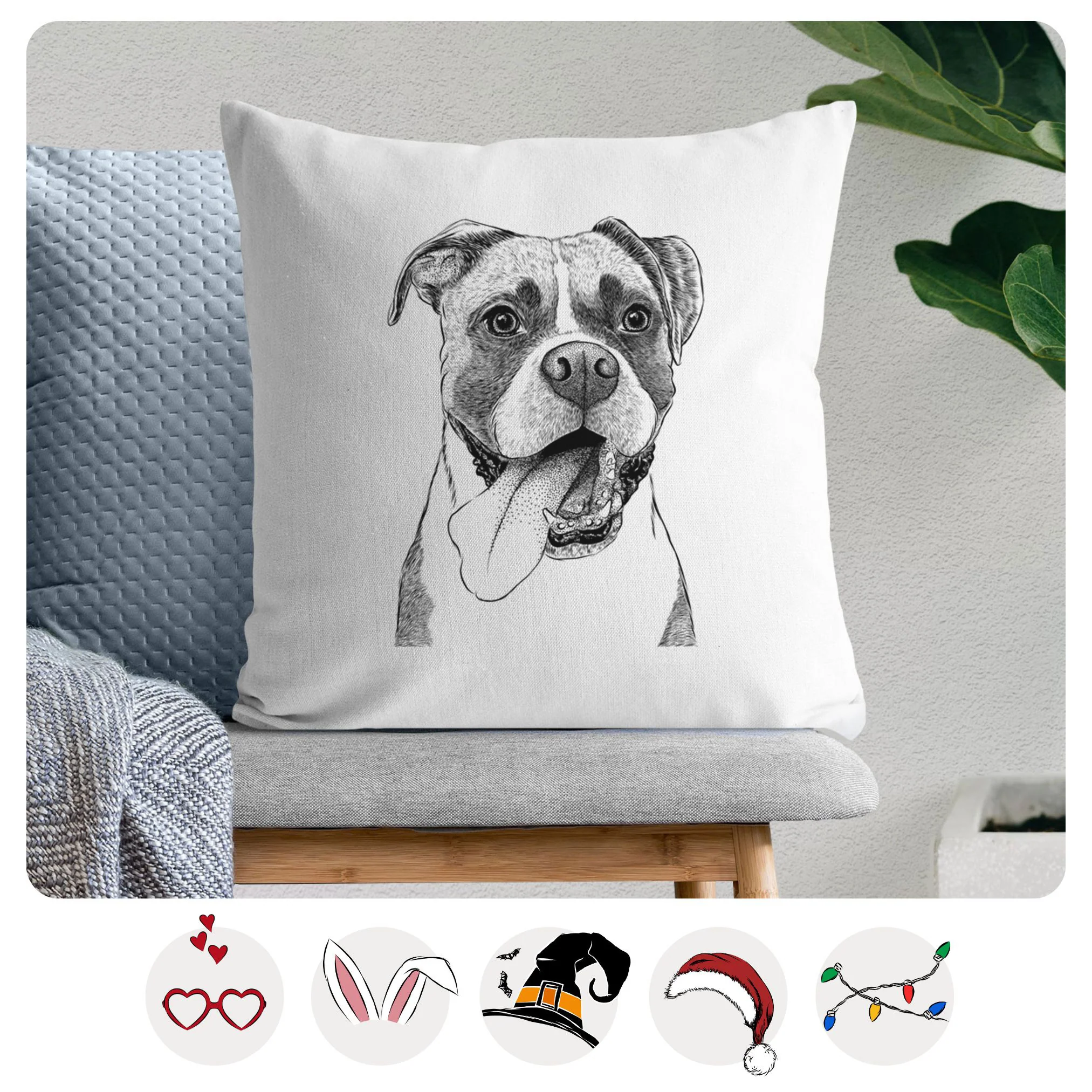 Tuckeroo the Boxer - Throw Pillow Cover