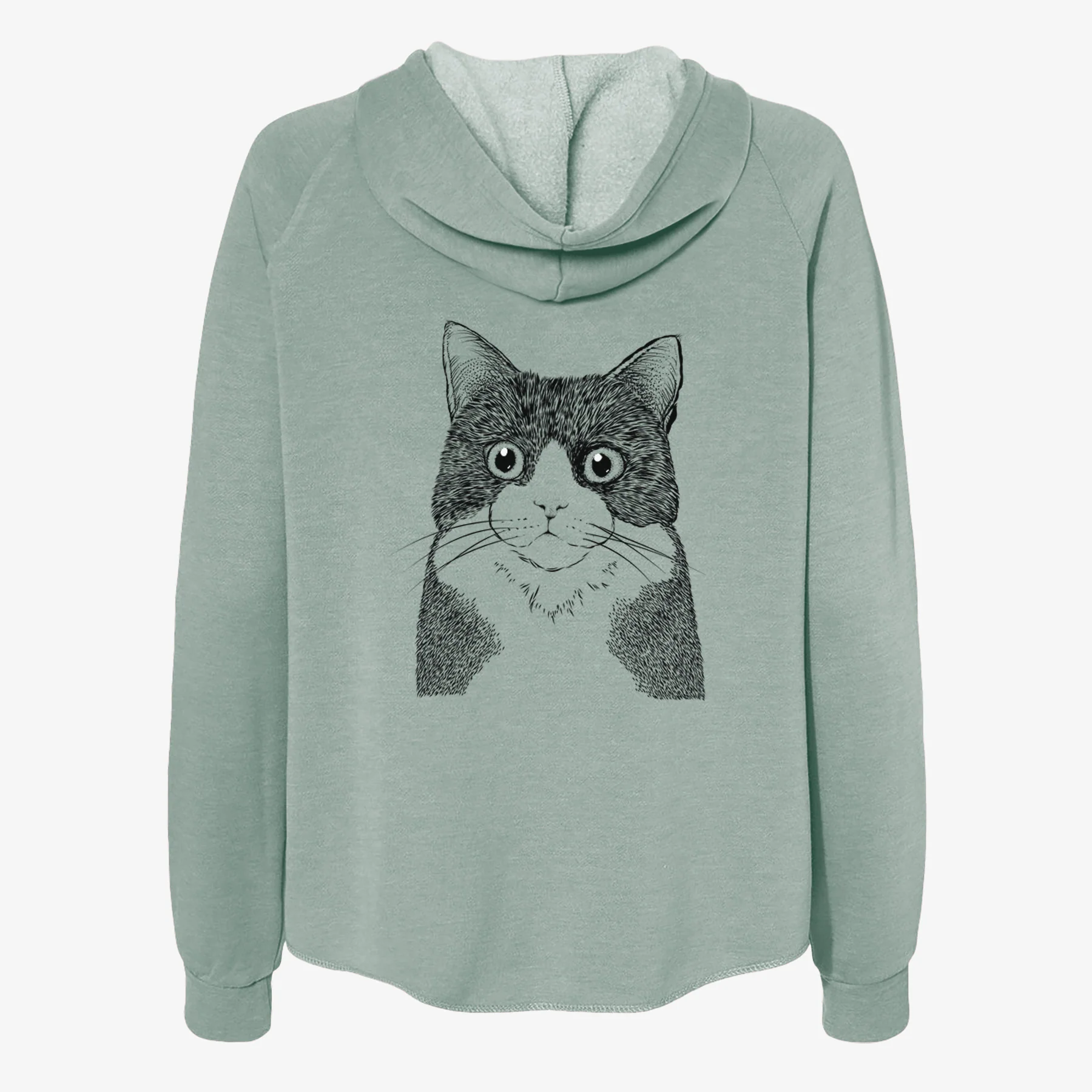 Tux the Tuxedo Cat - Women's Cali Wave Zip-Up Sweatshirt - Image 4