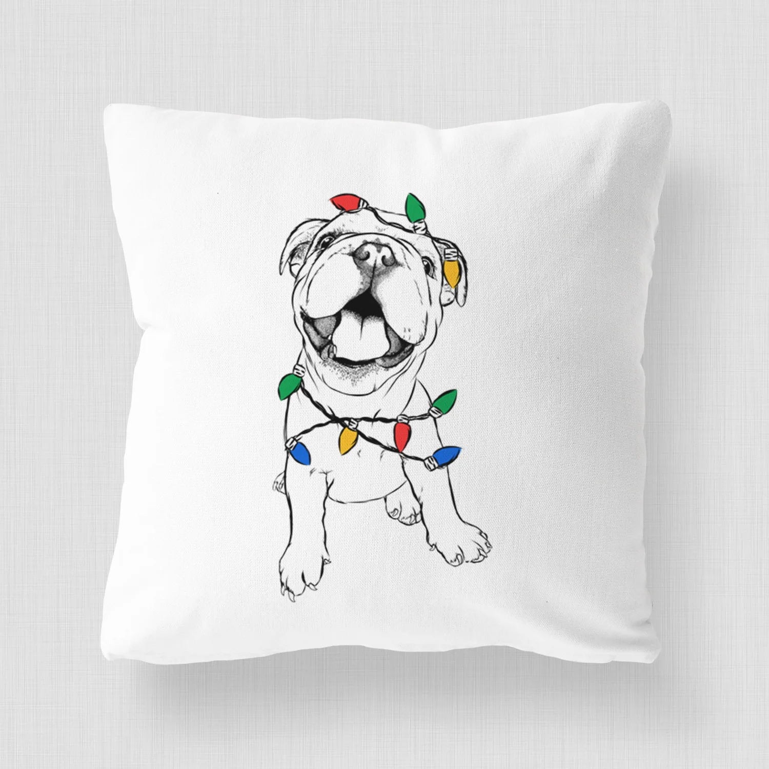 Tyke the English Bulldog - Throw Pillow Cover - Image 4
