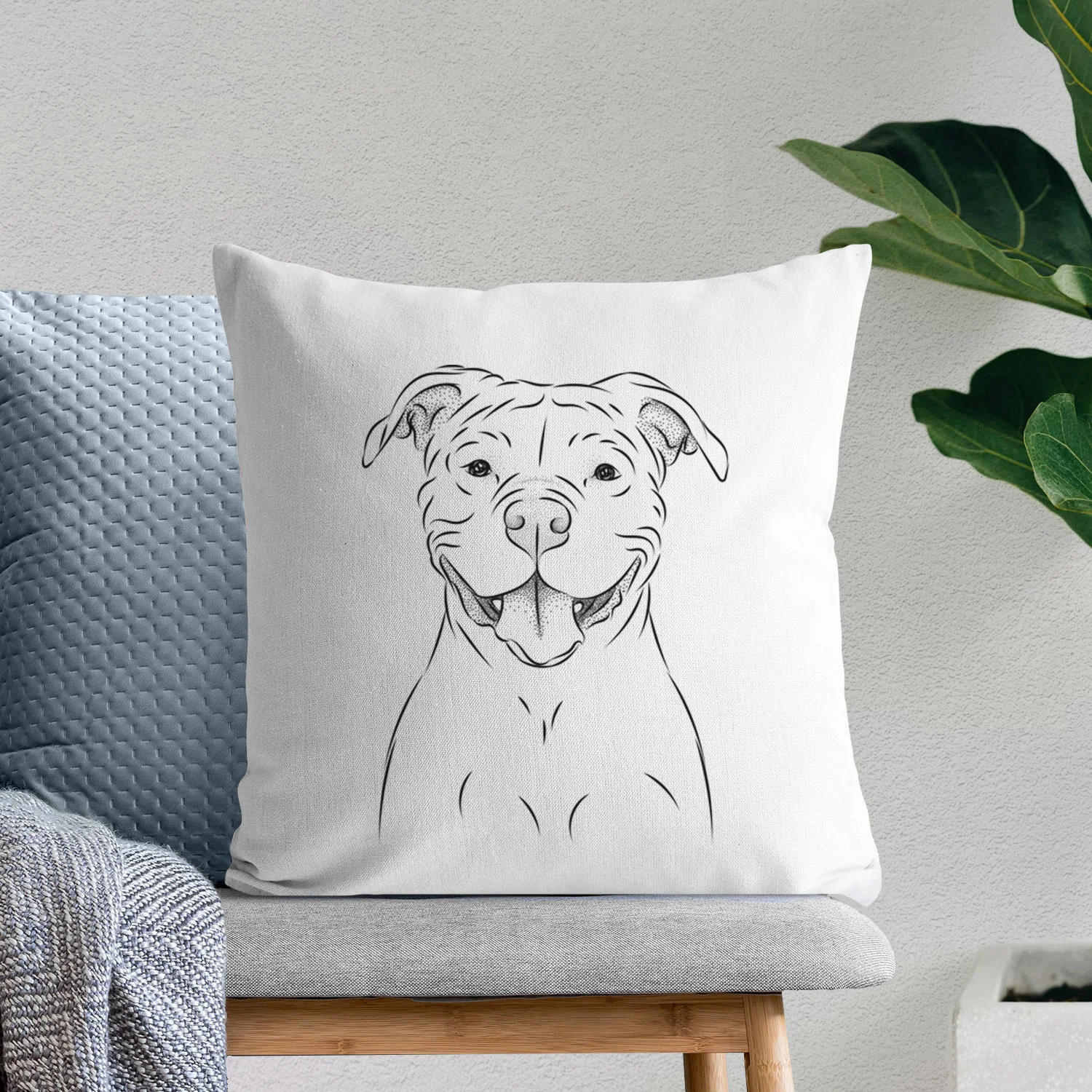 Tyson the American Bulldog - Throw Pillow Cover - Image 6