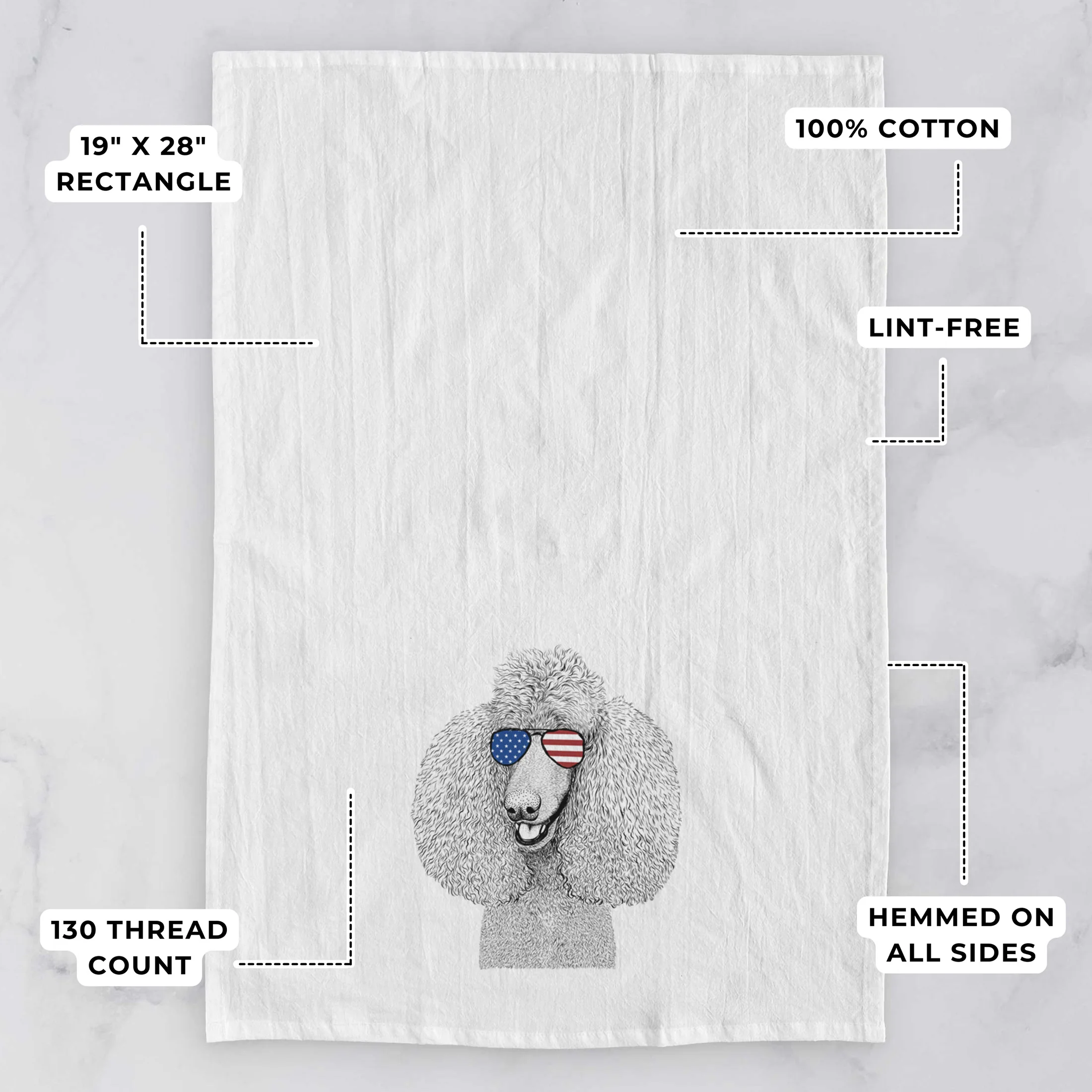 Uncle Tucker the Poodle Tea Towel - Image 3