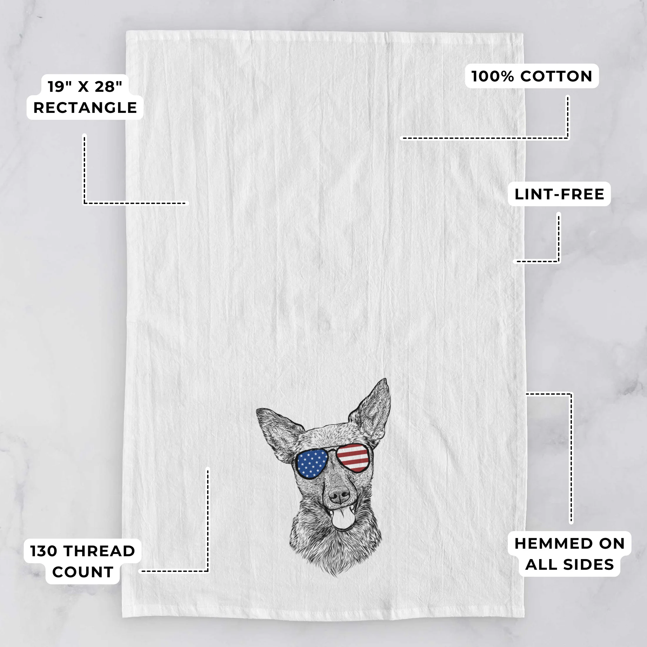 Ursa the Mixed Breed Tea Towel - Image 3