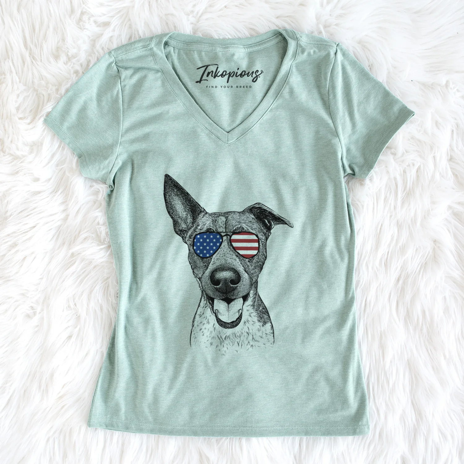 USA Amigo the Heeler Mix - Women's Perfect V-neck Shirt - Image 6