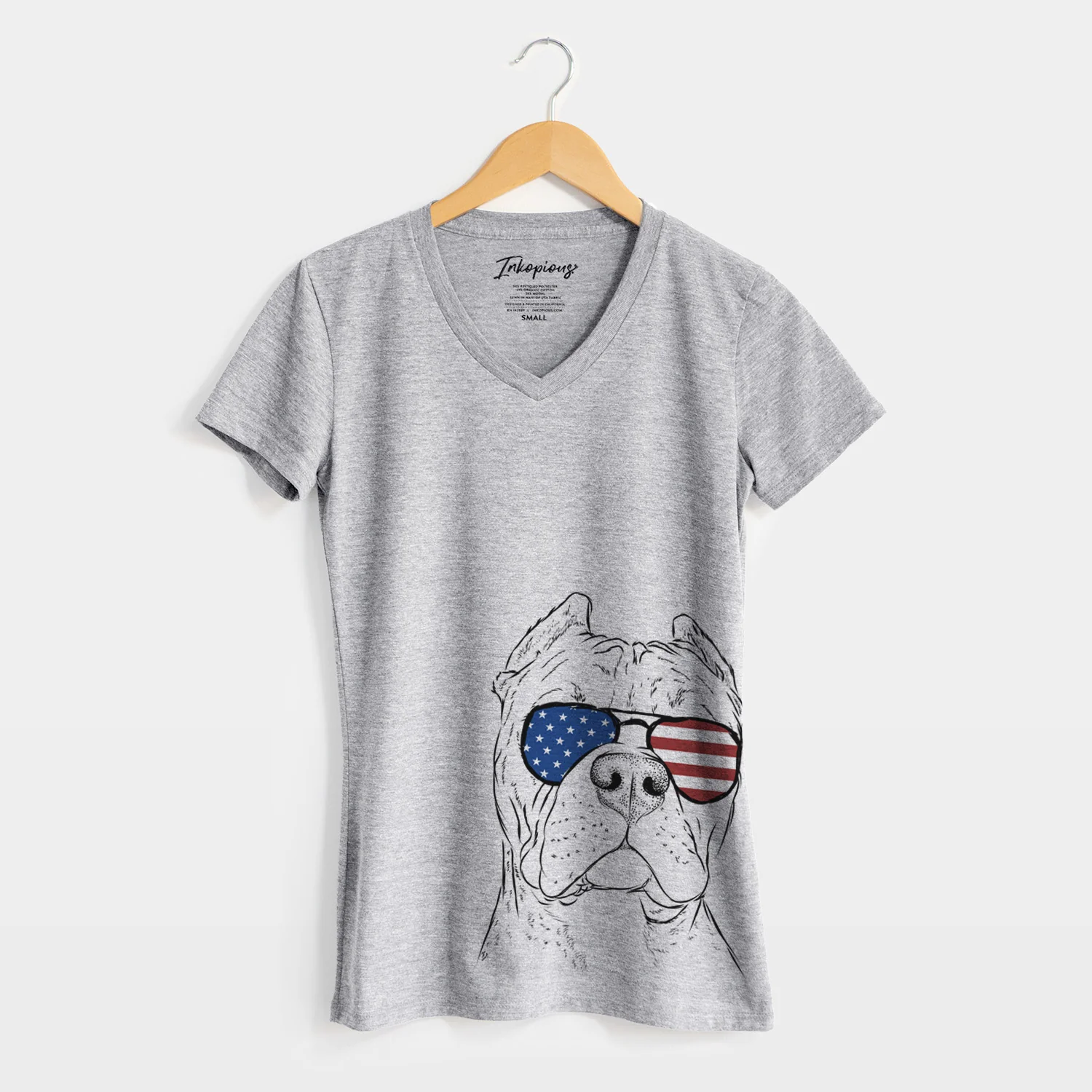USA Bam Bam the Pitbull - Women's Perfect V-neck Shirt - Image 5