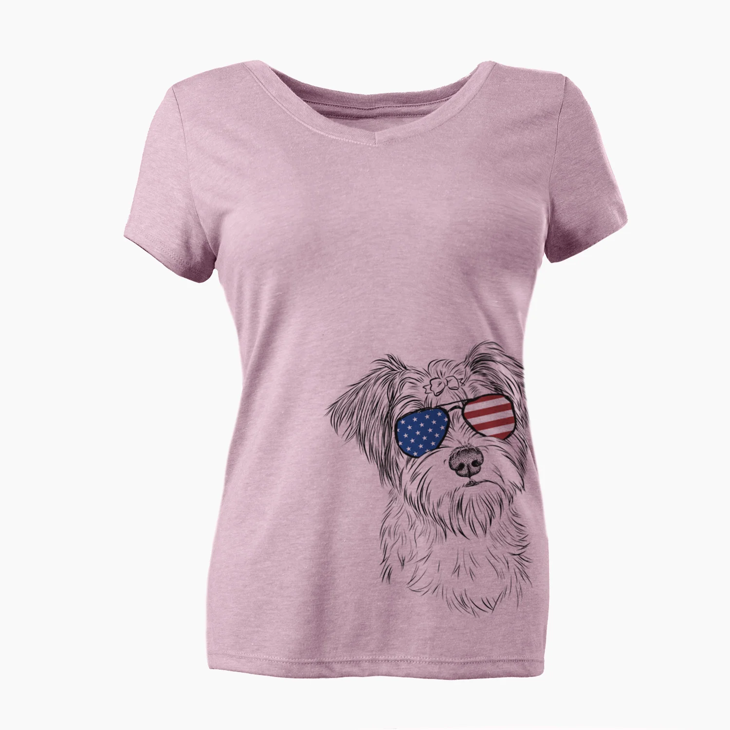 USA Birdee the Schnauzer Mix - Women's Perfect V-neck Shirt - Image 3