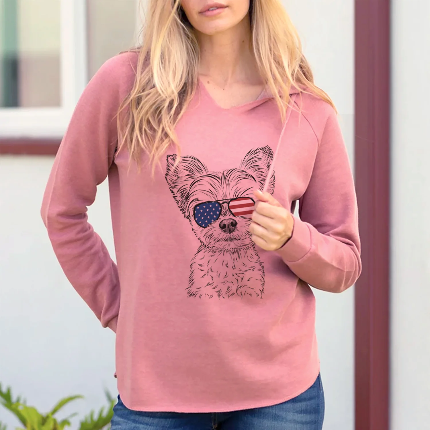 USA Chance the Yapper the Yorkshire Terrier - Cali Wave Hooded Sweatshirt - Image 2