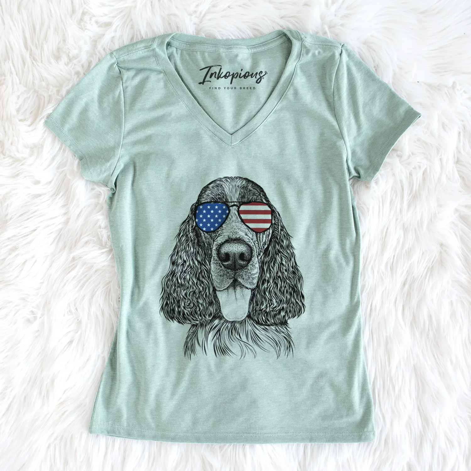 USA Duke the English Springer Spaniel - Women's Perfect V-neck Shirt - Image 6