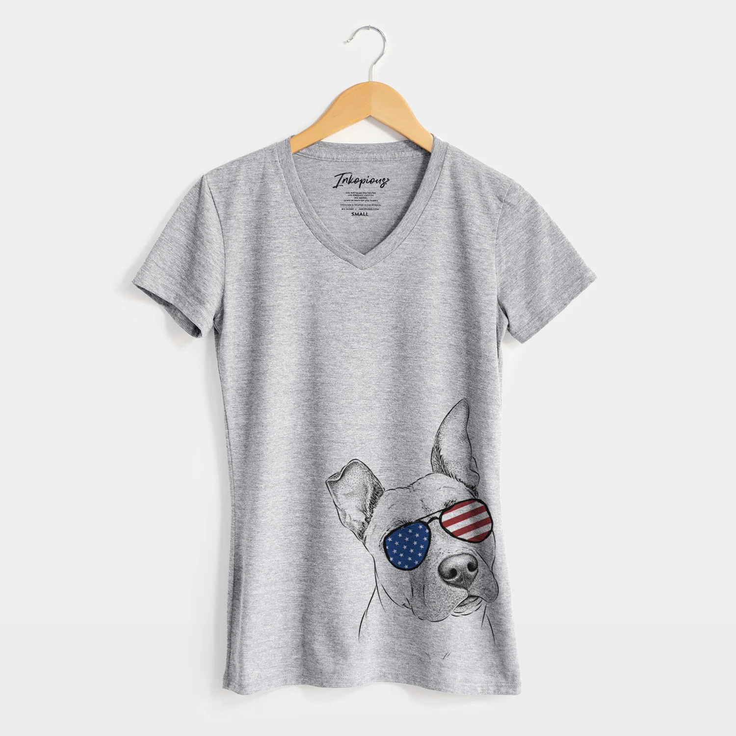 USA Ivy the Pitbull Mix - Women's Perfect V-neck Shirt - Image 5