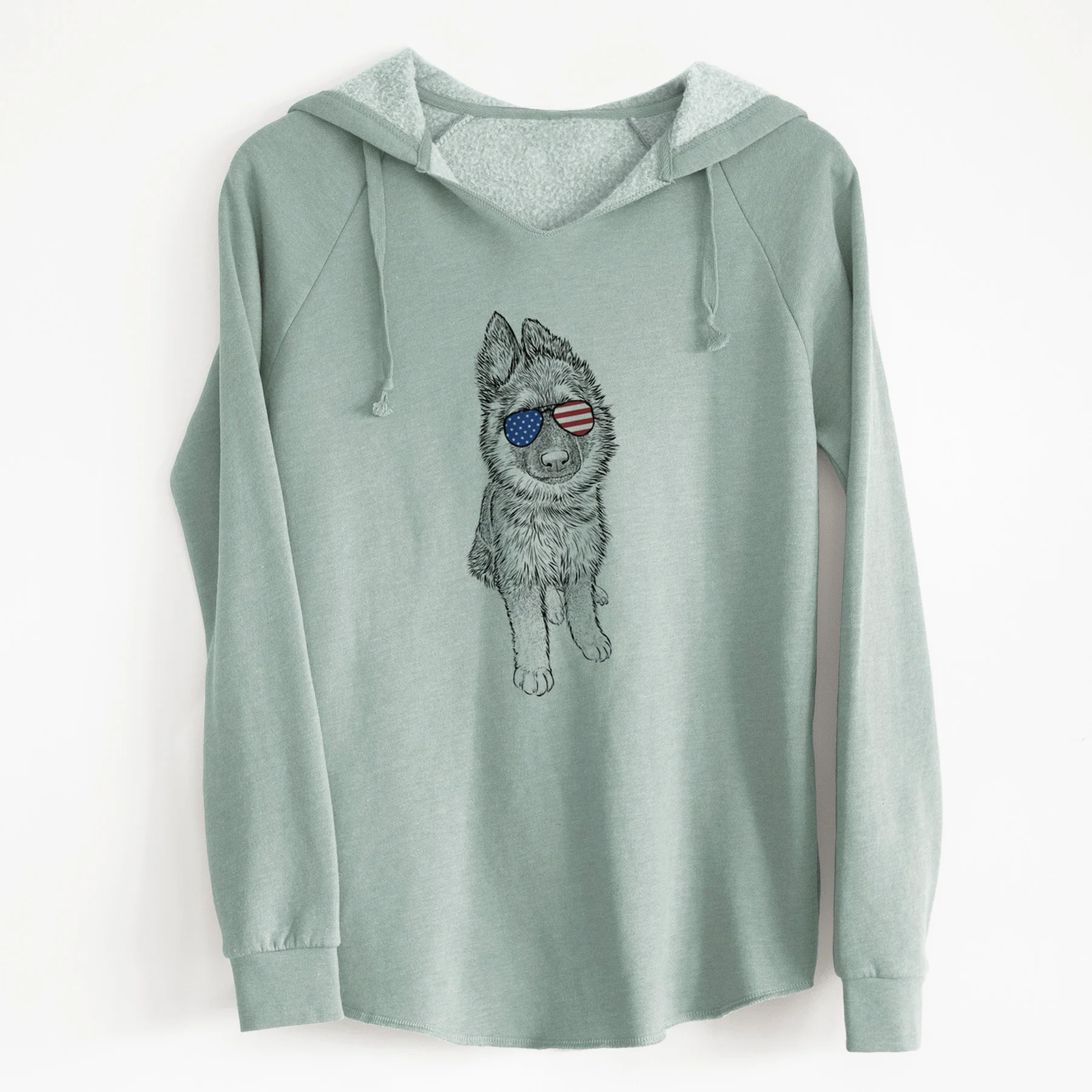 USA Kuyo the German Shepherd - Cali Wave Hooded Sweatshirt - Image 7