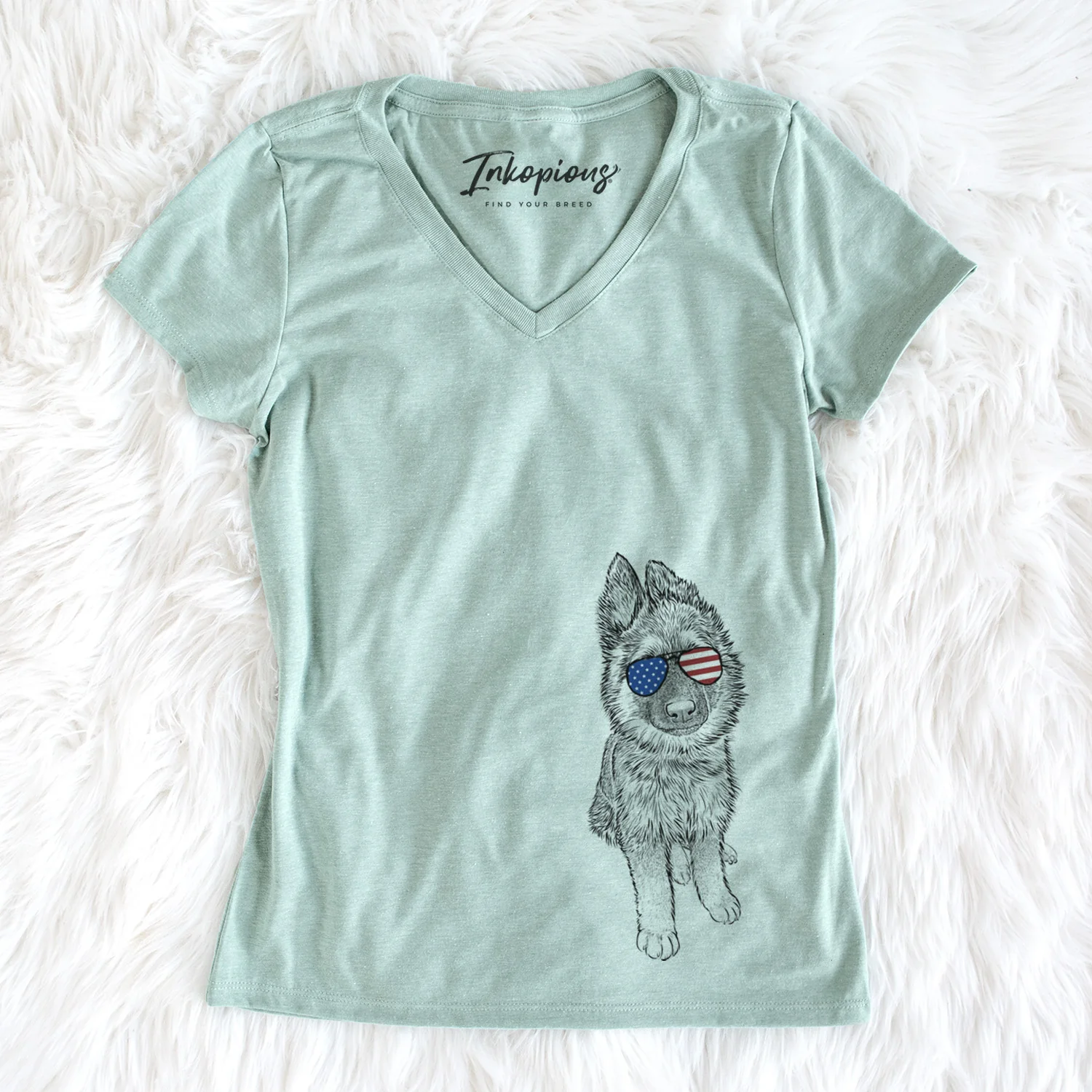 USA Kuyo the German Shepherd - Women's Perfect V-neck Shirt - Image 2