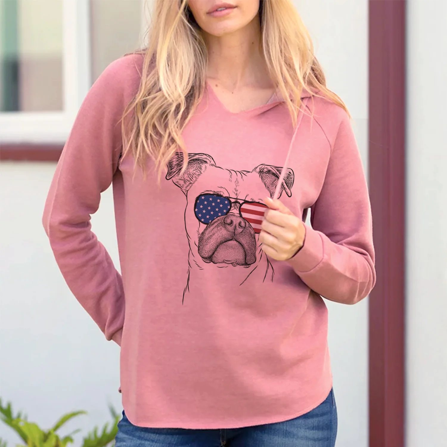 USA Mack the Bugg (Boston Terrier/Pug) - Cali Wave Hooded Sweatshirt - Image 2