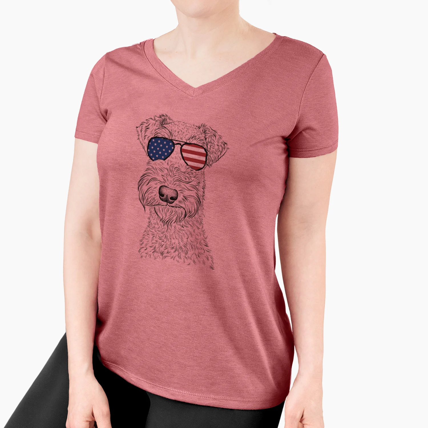 USA Roc Haven Maggie May the Airedale Terrier - Women's Perfect V-neck Shirt - Image 8