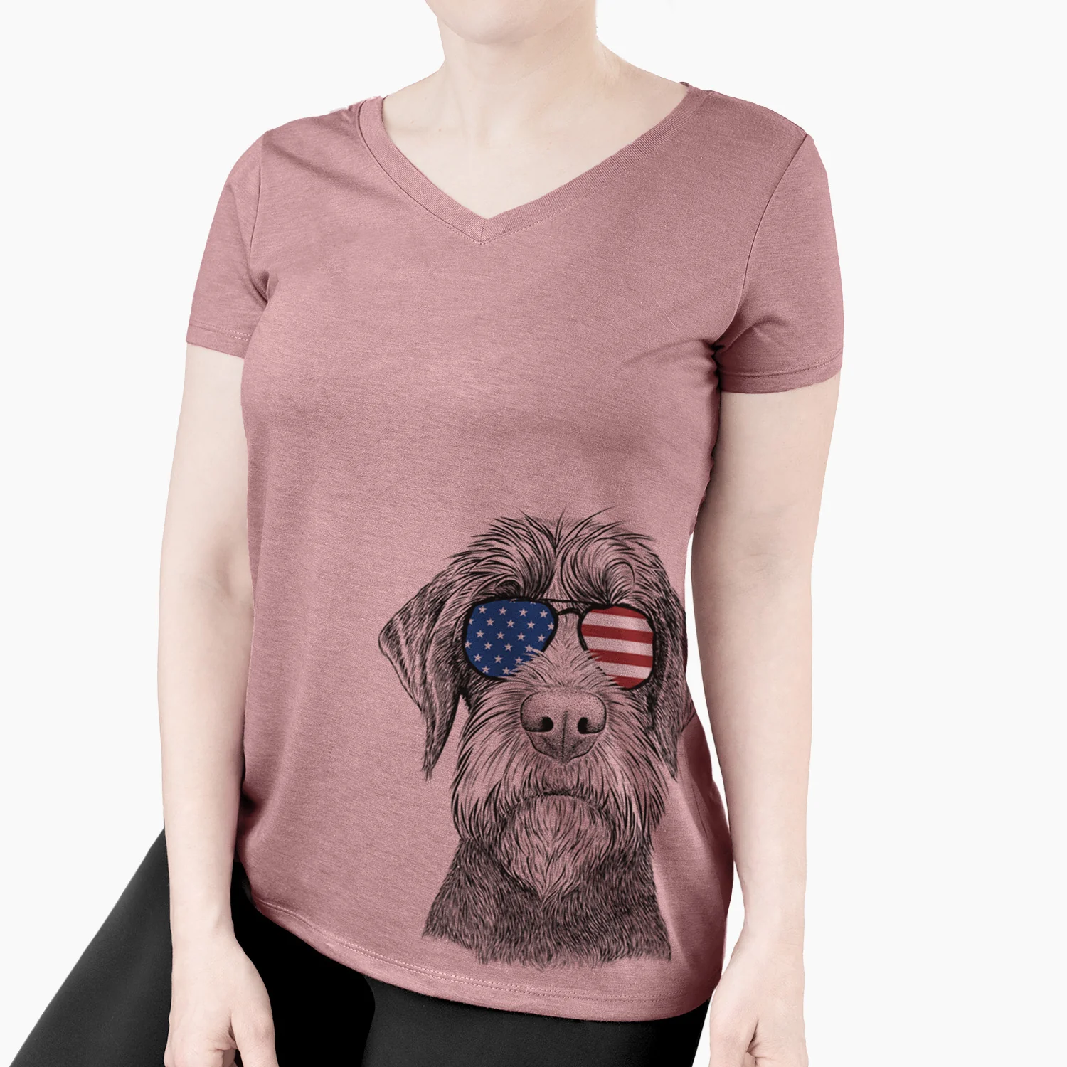 USA Oakley the Pudelpointer - Women's Perfect V-neck Shirt - Image 4