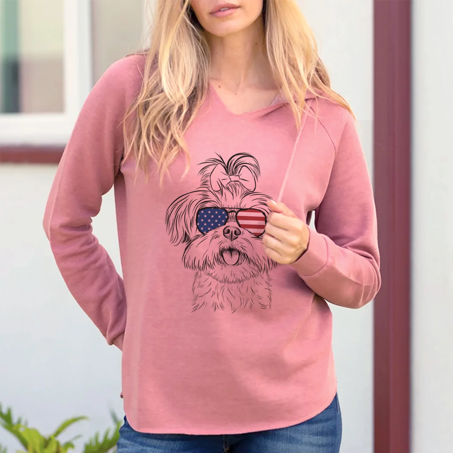 USA Pebbles the Shorkie - Cali Wave Hooded Sweatshirt - Image 2