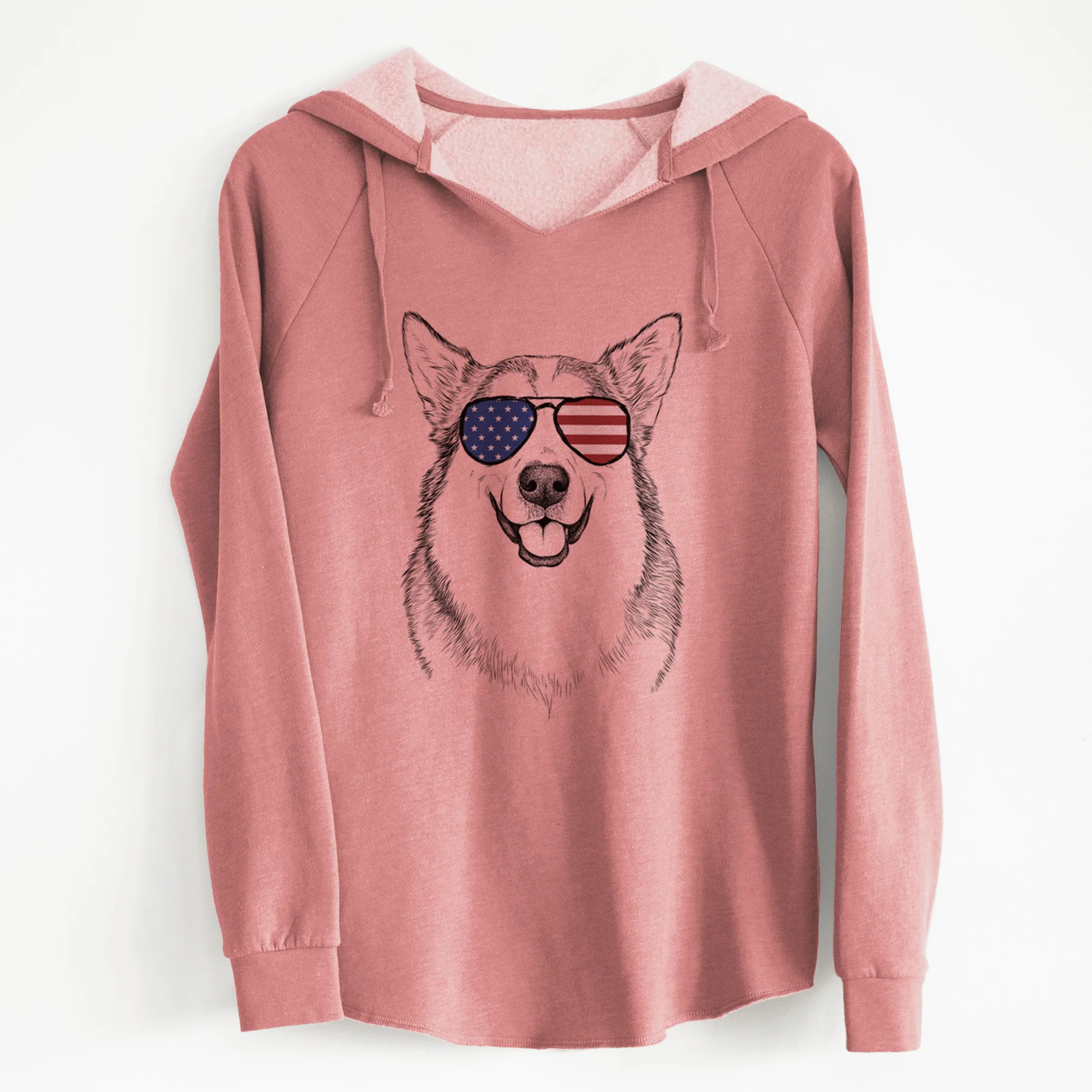 USA Vader the Alaskan Malamute - Cali Wave Hooded Sweatshirt - Image 6