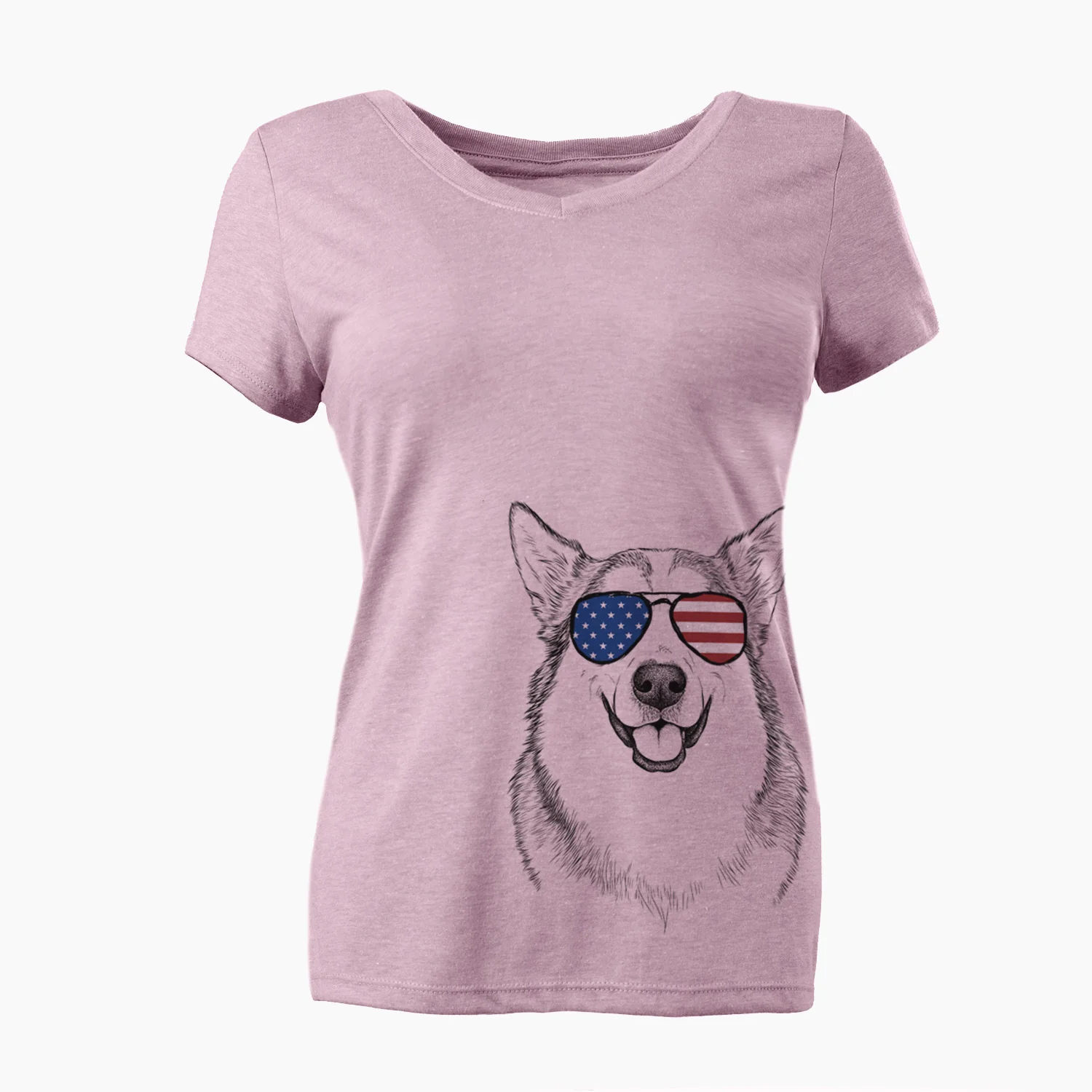 USA Vader the Alaskan Malamute - Women's Perfect V-neck Shirt - Image 3